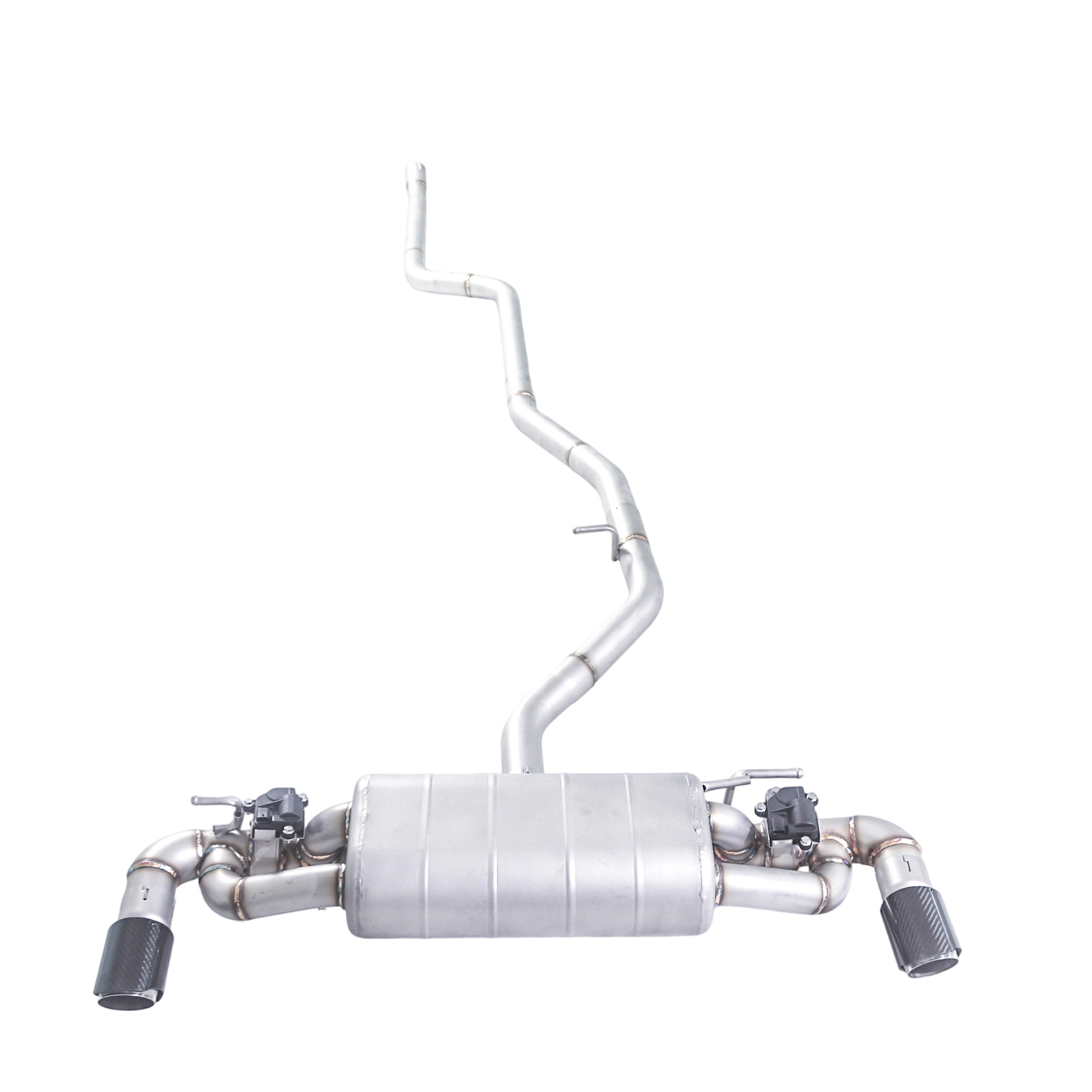 2014 BMW 116i F20 N13 1.6T Valved Cat-Back Exhaust Single Muffler | Dual Valves | Dual 76mm Slash-Cut Carbon Fiber Tips