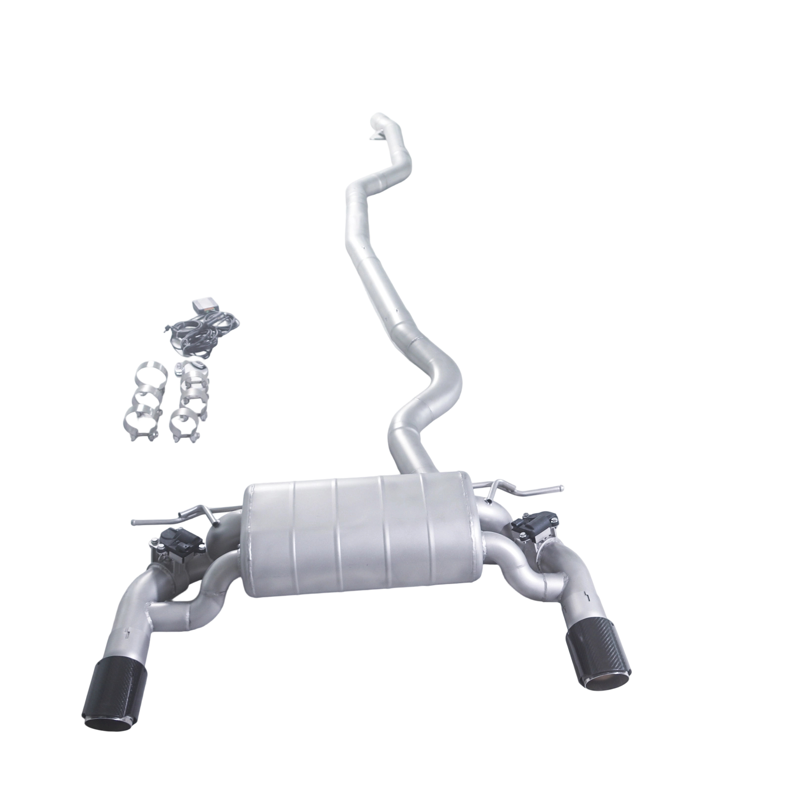 2017 BMW 340i F30 B58 3.0T GFC Cat-Back Exhaust Single Muffler | Dual Valves | Dual 89mm Carbon Fiber Tips | 76mm Piping