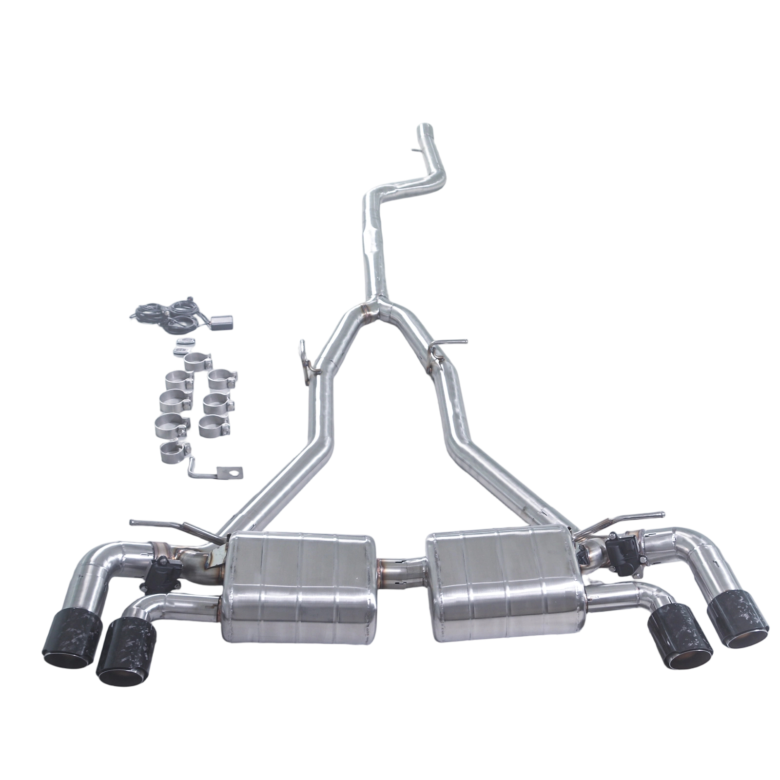 BMW 540/540i G30/G38 3.0T B58 (2018–2023) Valved Cat‑Back Exhaust Dual Mufflers | Dual Valves | Four Carbon Fiber Tips | Direct Bolt‑On