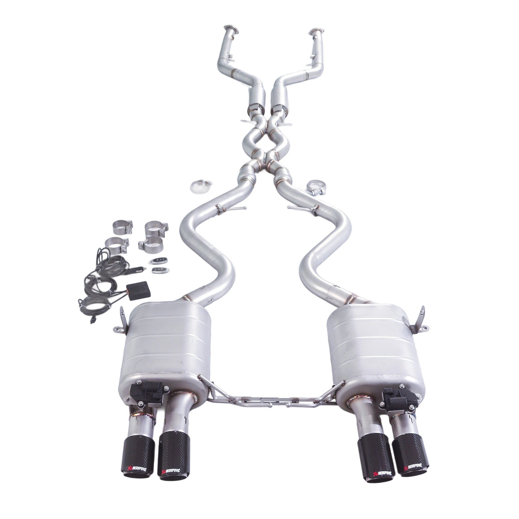 BMW M3 / M4 E90 E92 E93 3.0L / 4.0L Valved Axle-Back Exhaust Dual Mufflers | Dual Valves | Quad Exit