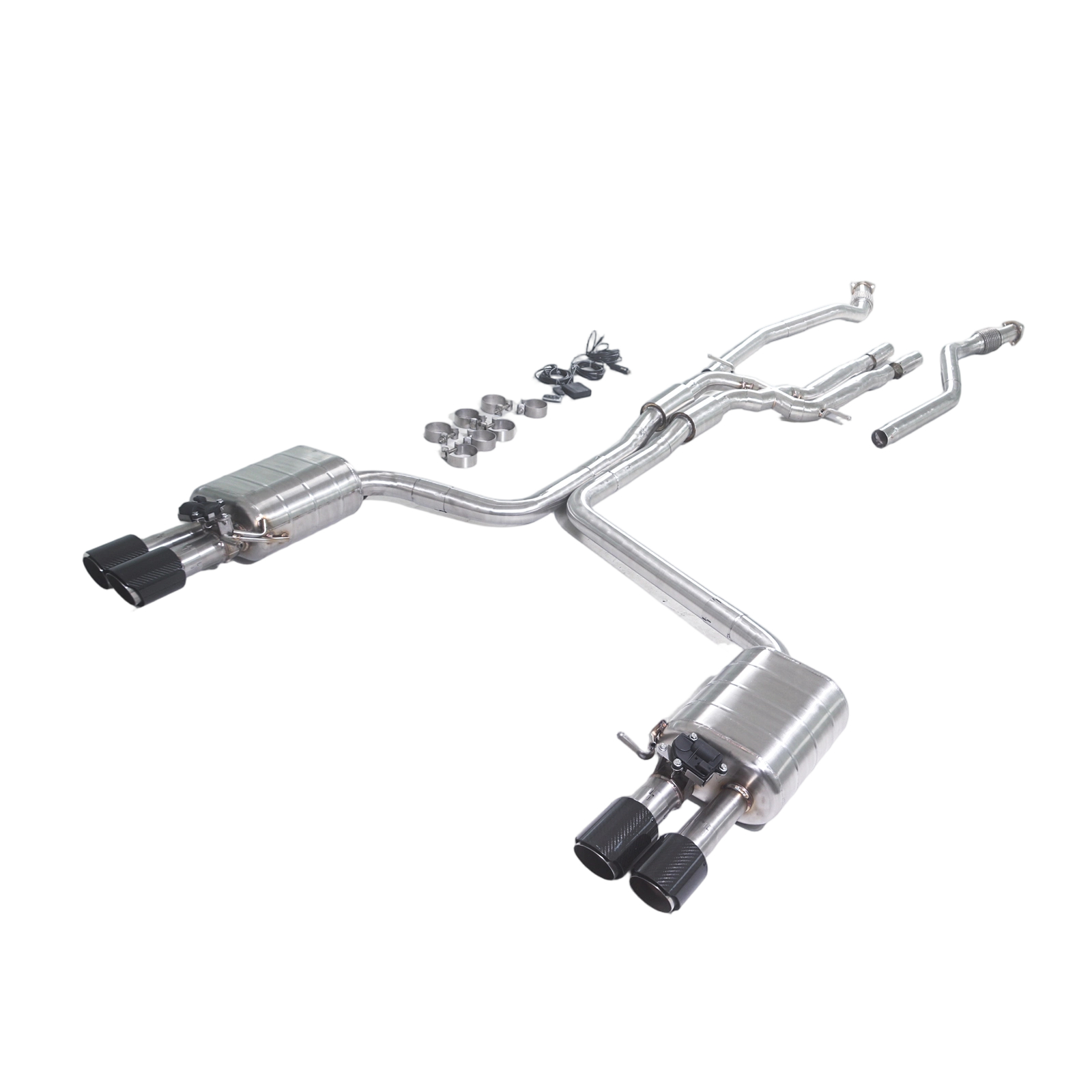 2014 Audi A7 C7 3.0T GFC Full Exhaust System (Front + Mid + Rear) Dual Mufflers | Dual Valves | Quad Exit | S7 Rear Lip Compatible