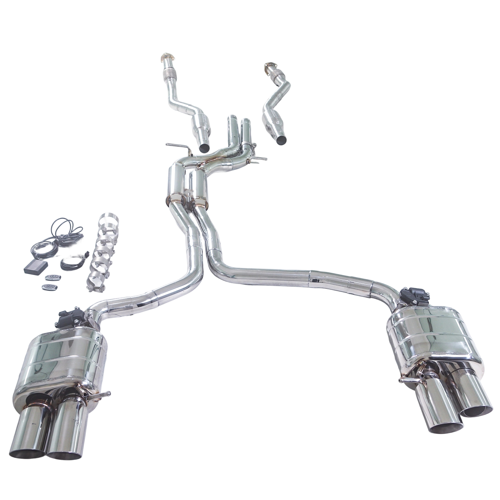 2009–2016 Audi S4 B8 3.0T GFC Cat-Back Exhaust Dual Mufflers | Dual Valves | Quad Exit | Carbon Fiber Tips