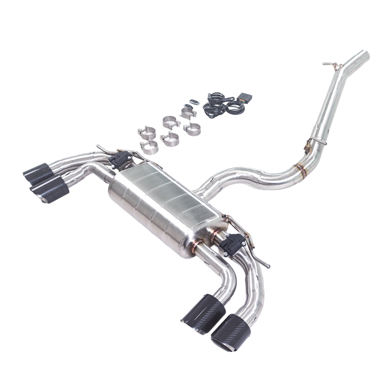 2020 Audi A3 2.0T quattro GFC Cat-Back Exhaust Single Muffler | Dual Valves | Quad Exit | S3 Rear Lip Compatible