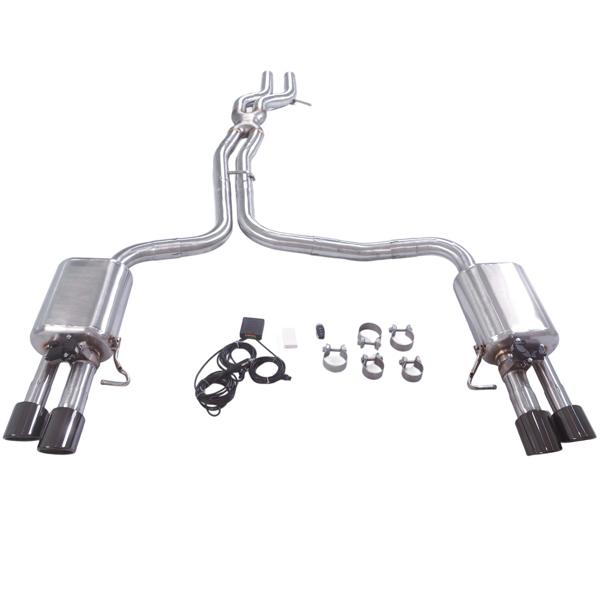 2013 Audi S8 D4 4.0L GFC Valved Cat-Back Exhaust Dual Mufflers | Dual Valves | Quad Exit