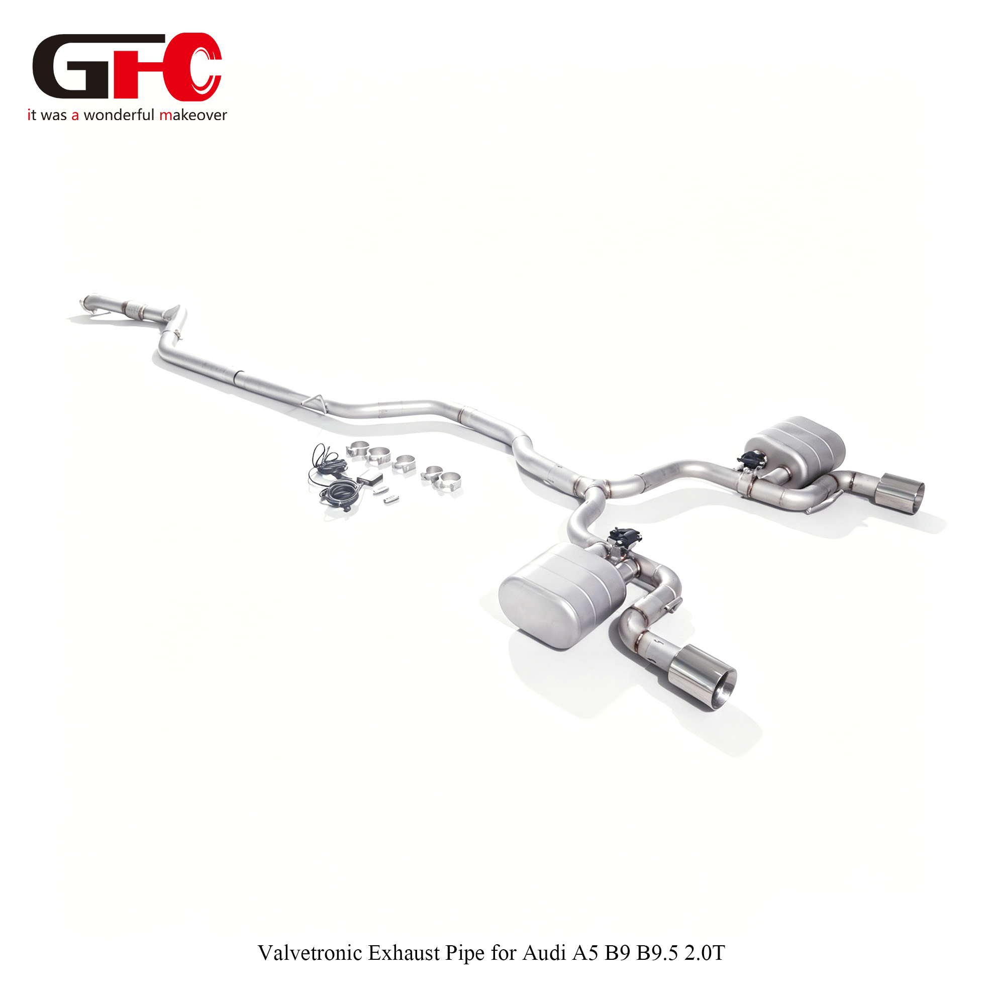 Audi A5 B9 B9.5 2.0T Valvetronic Catback Pipe & Front Pipe Set (Dual Electronic Control Valves & Dual Mufflers)