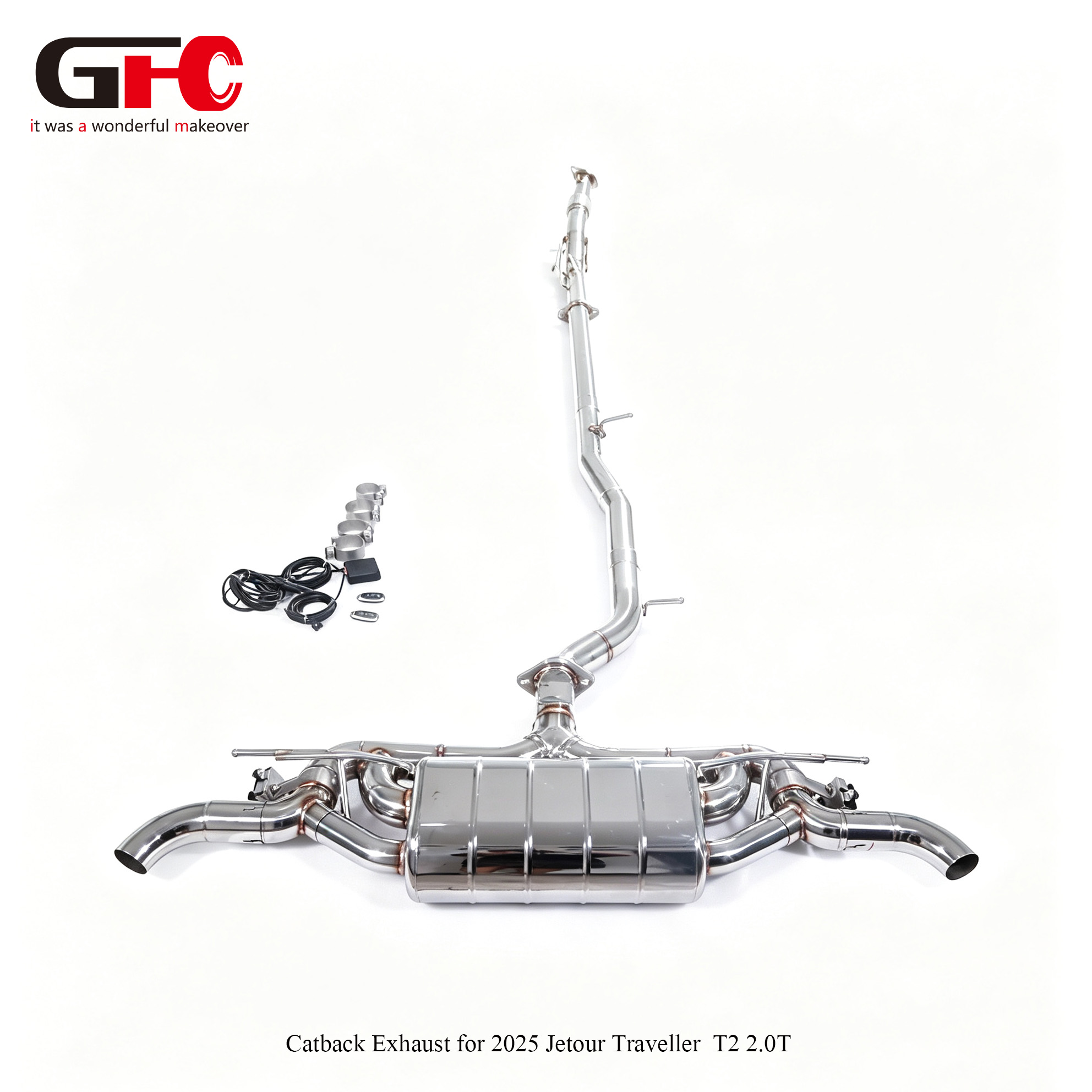 2025 JETOUR Shanhai T2 2.0T Catback Pipe (Single Muffler & Dual Electronic Control Valves)