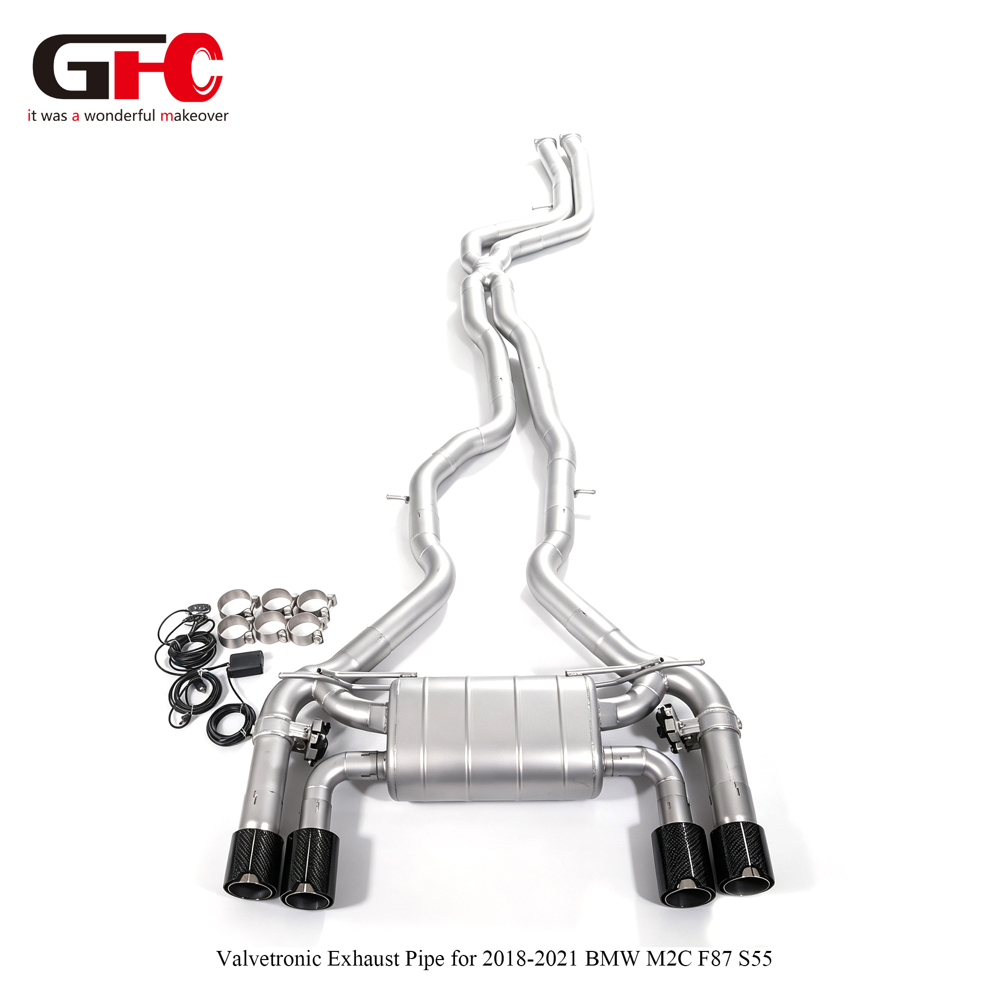 2018-2021 BMW M2 Competition S55 F87 3.0T GFC Catback Exhaust With Single Muffler & Dual Valvetronic & Dual Tips