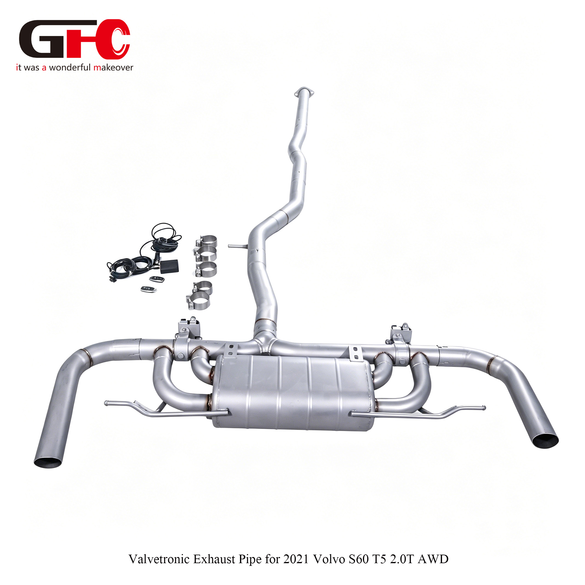 2021 VOLVO S60 T5 2.0T AWD Valvetronic Catback Exhaust System with Single Muffler (Fits OEM Tips)