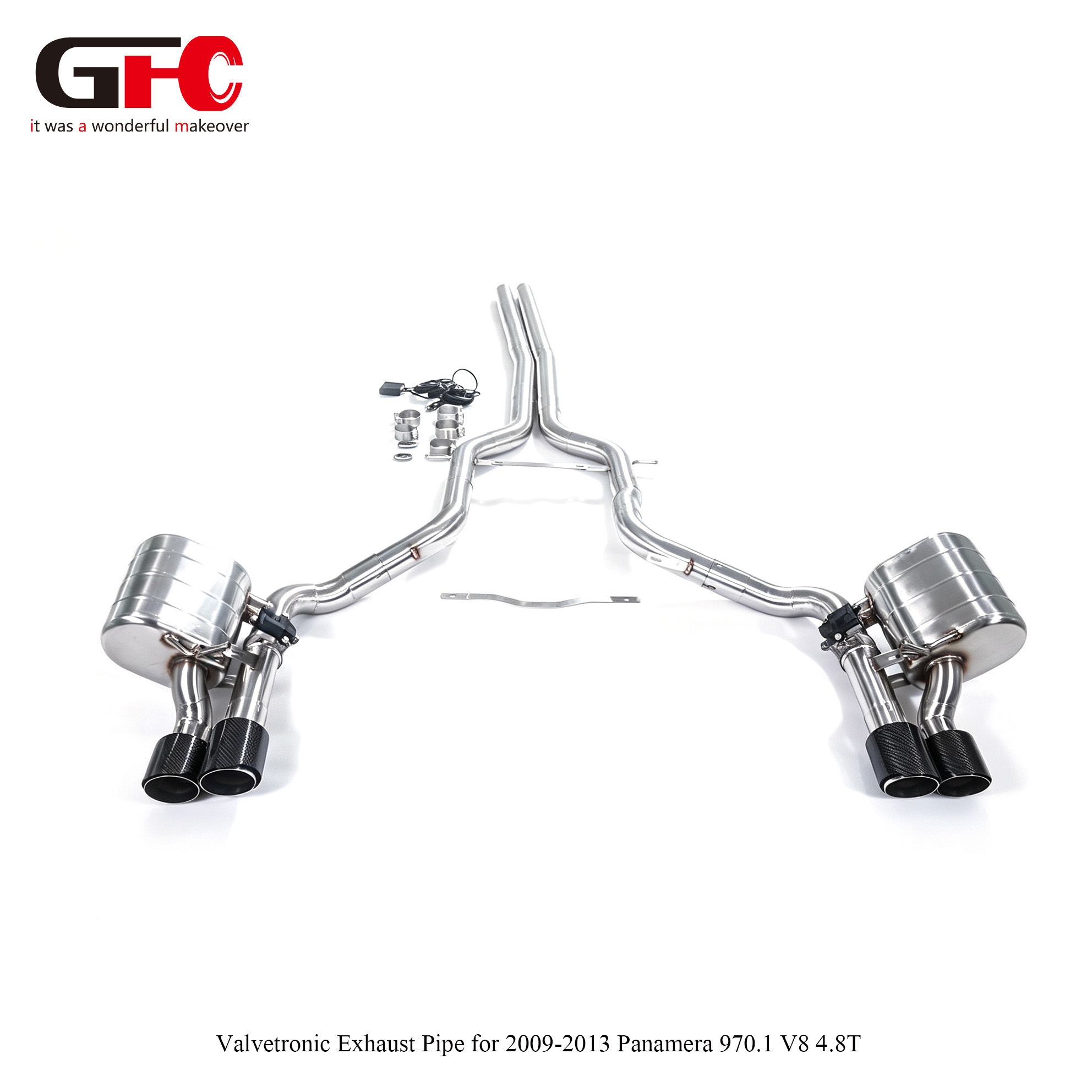 2009-2013 Porsche Panamera 970.1 V8 4.8T GFC Catback with Dual Mufflers Dual Valvetronic Dual Exit