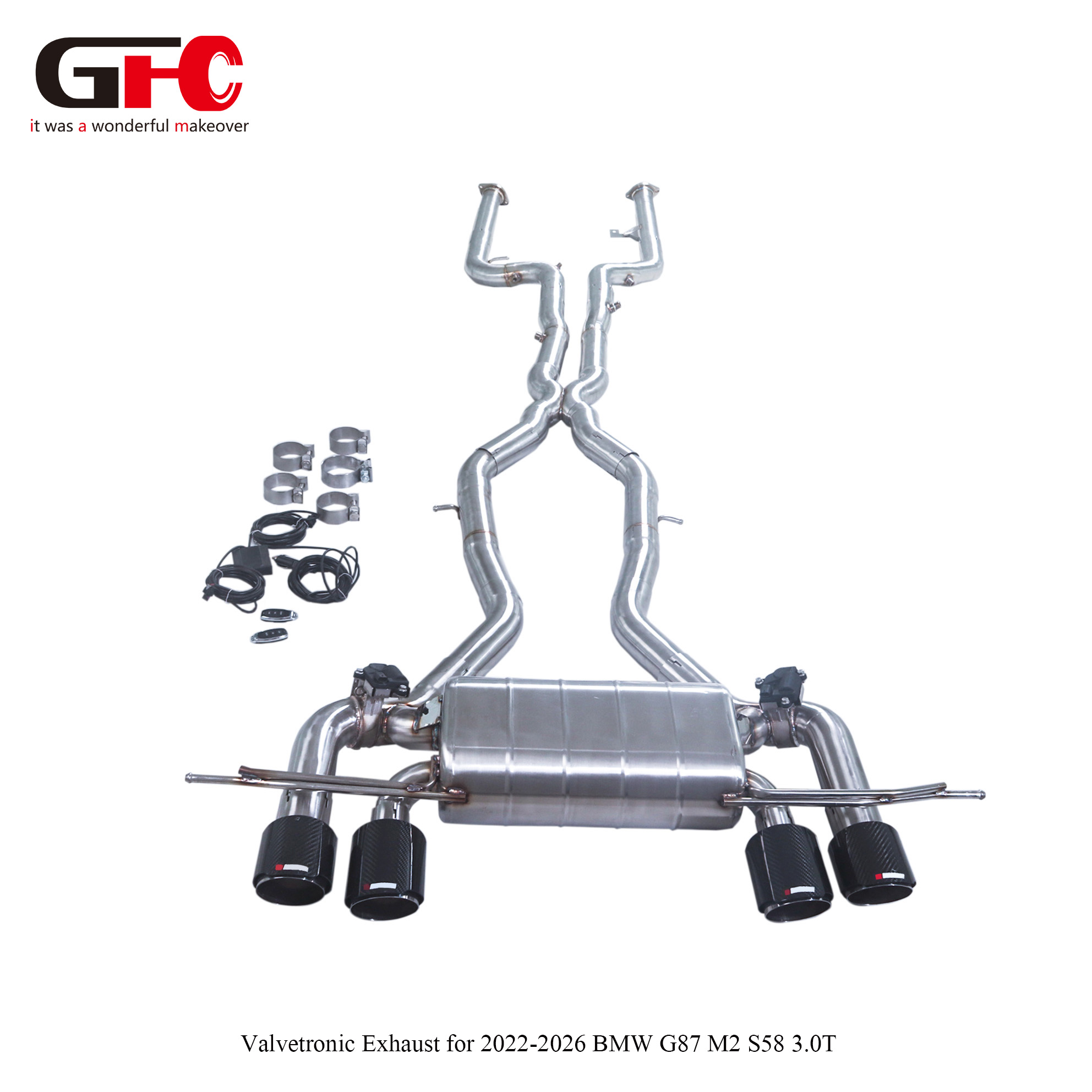 2025 BMW M2 G87 3.0T S58 GFC Catback Exhaust Single Muffler Dual Valvetronic Quad Exit