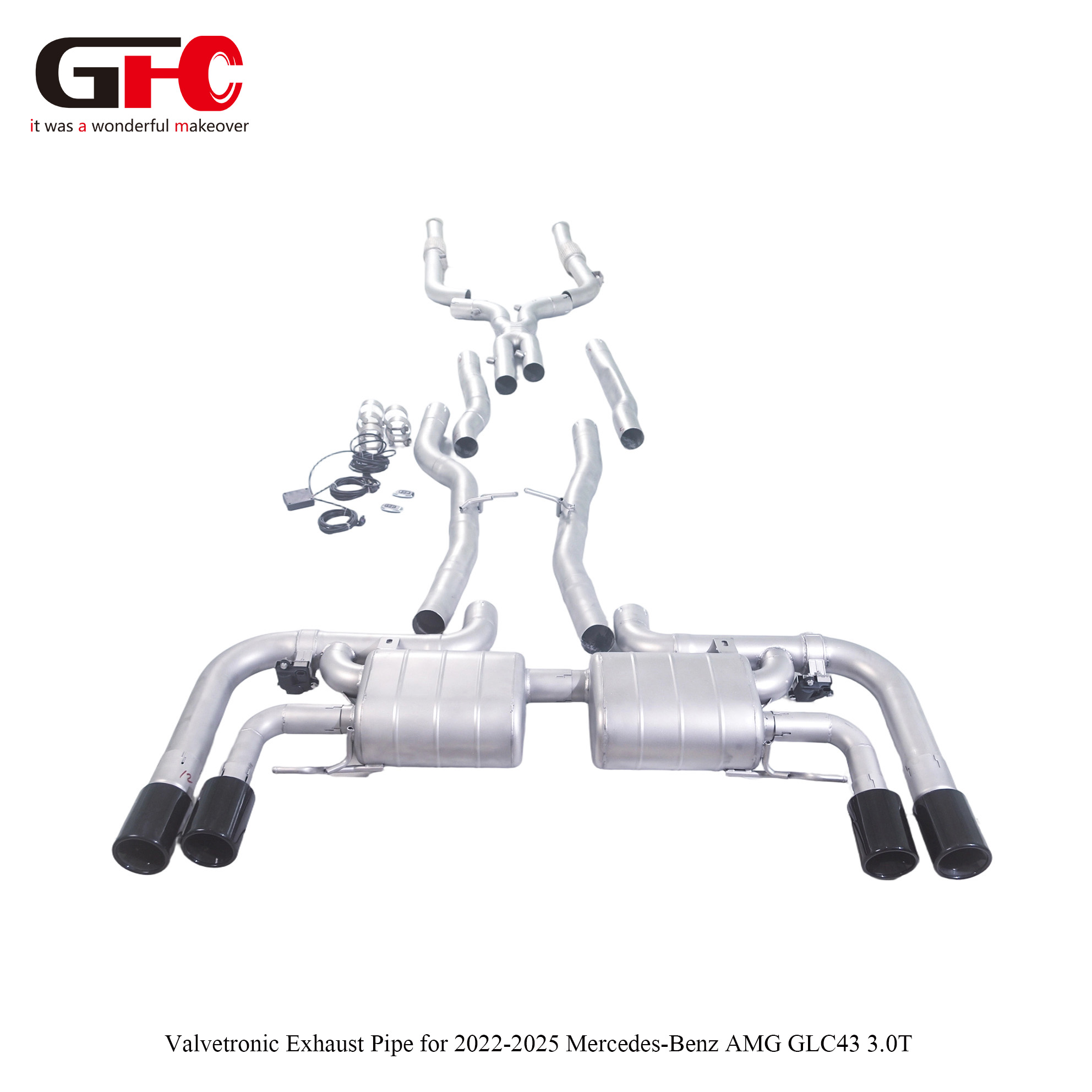 2022 Mercedes-Benz AMG GLC 43 3.0T Catback Exhaust Dual Muffler Dual Valvetronic Quad Exit