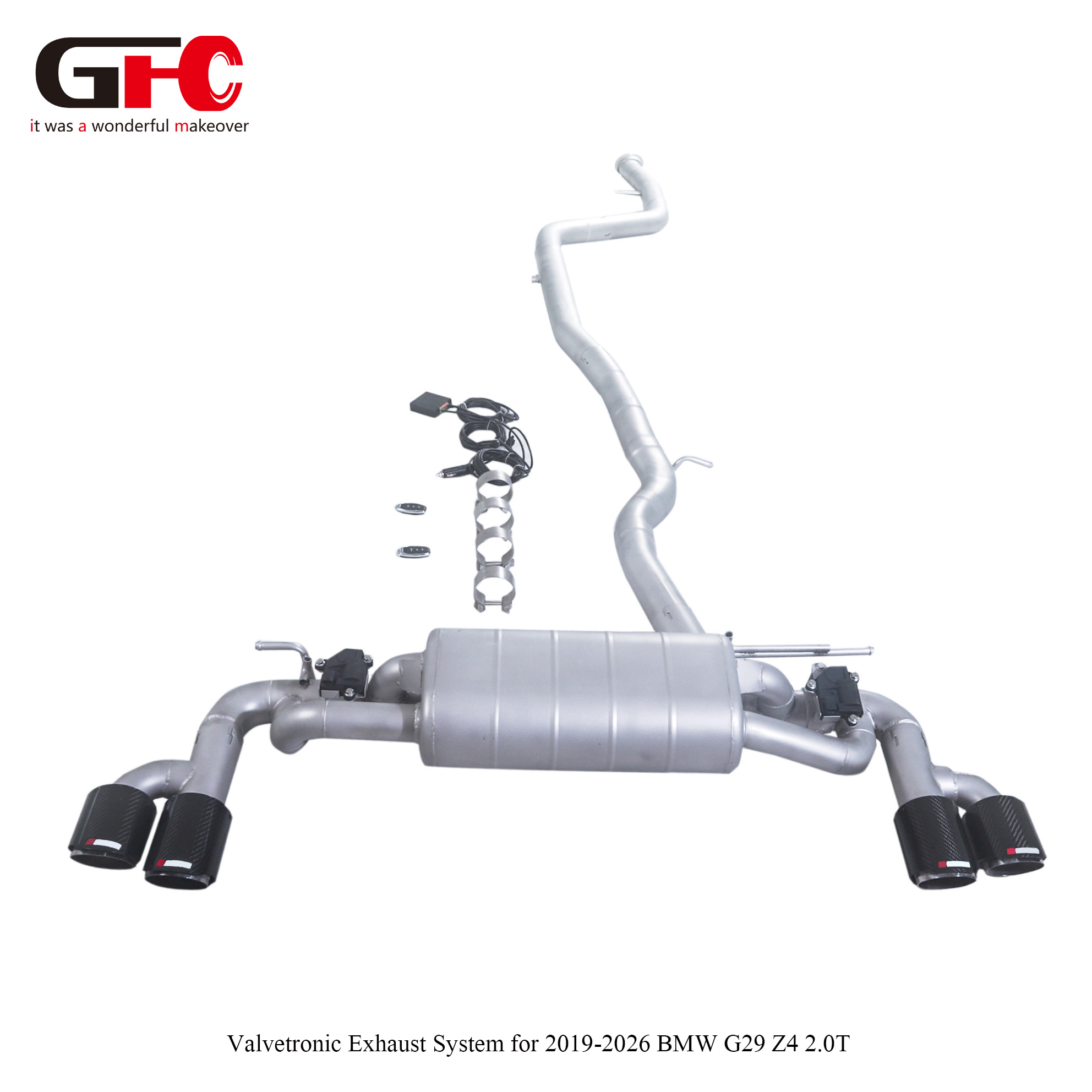 2020 BMW Z4 G29 2.0T Catback Exhaust Triple Muffler Dual Valvetronic Quad Exit
