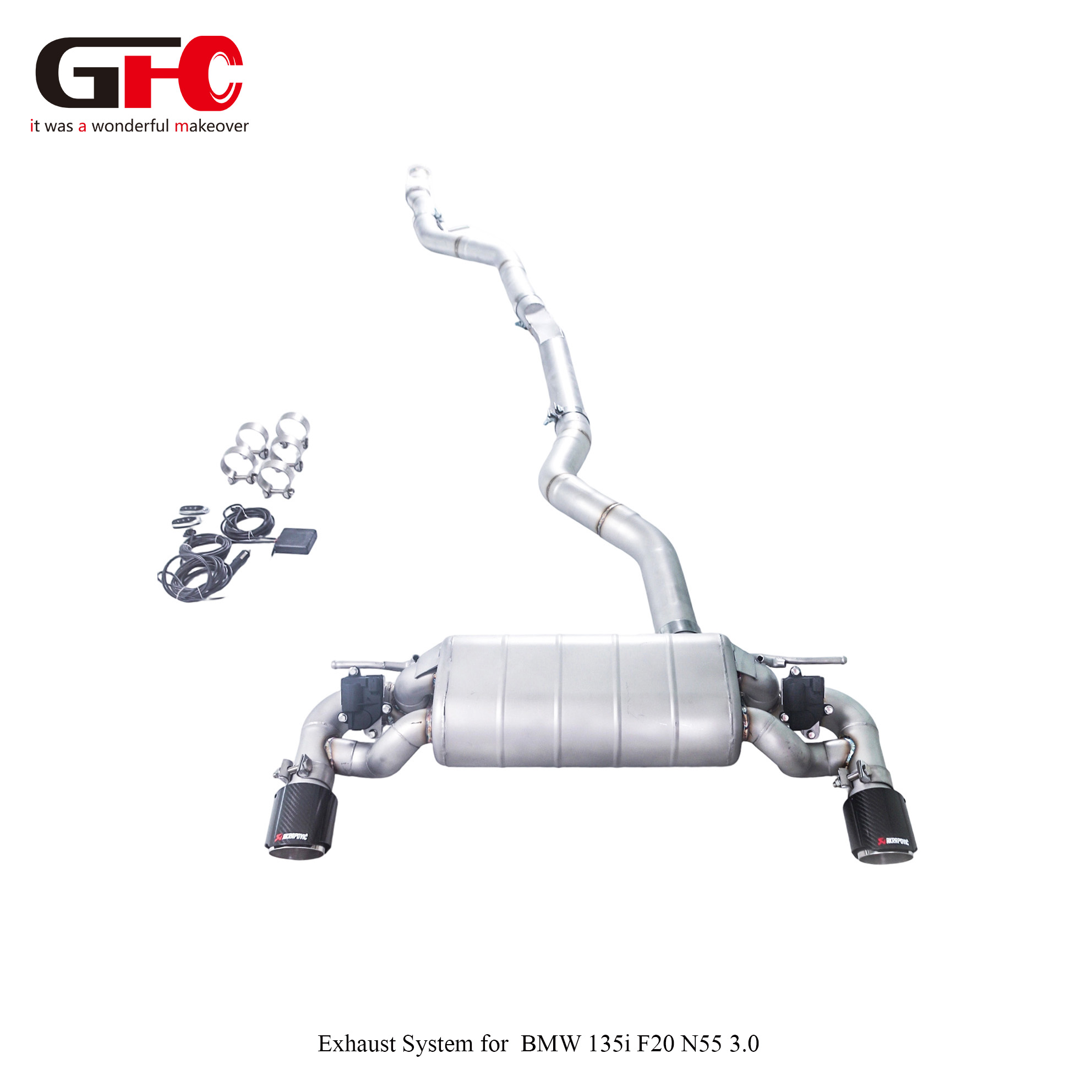 2014 BMW M135i F20 N55 3.0T GFC Catback with Single Muffler Dual Valvetronic Dual Exit