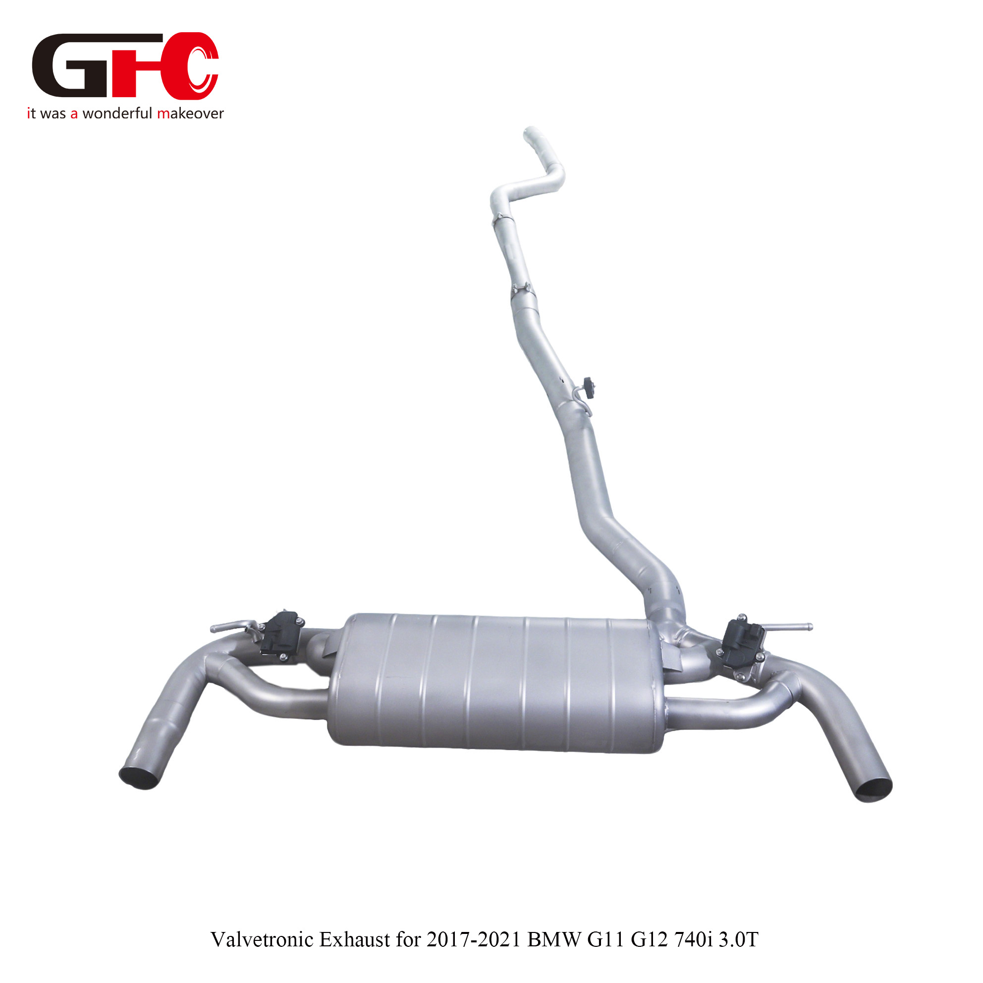 2017-2021 BMW 740i 3.0T G11 G12 Modified Catback Exhaust Single Muffler Dual Valvetronic Dual Exit Fit Stock Trim