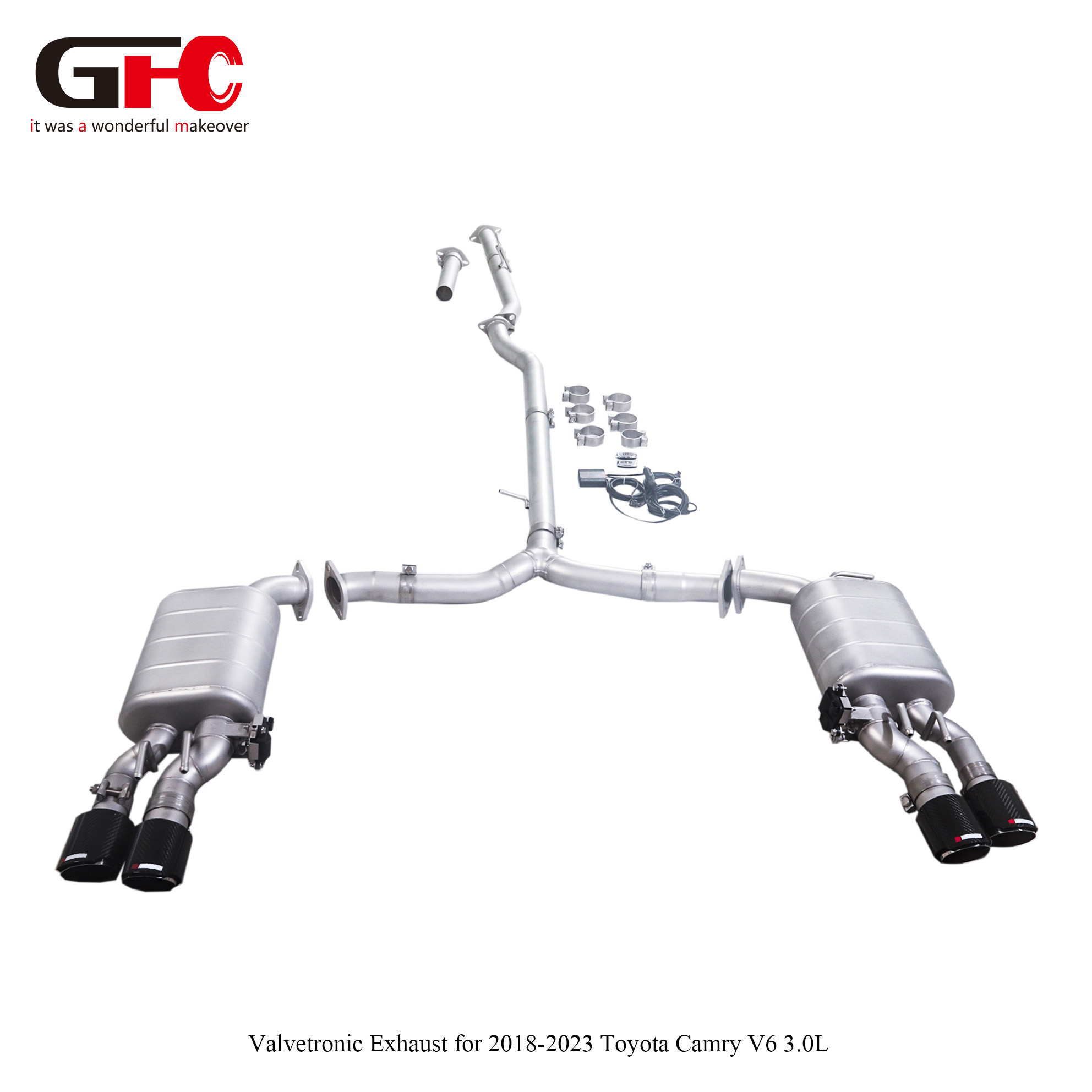 2021 Toyota Camry 3.5T Catback Exhaust Dual Muffler Dual Valvetronic Swallow-tail Quad Exit