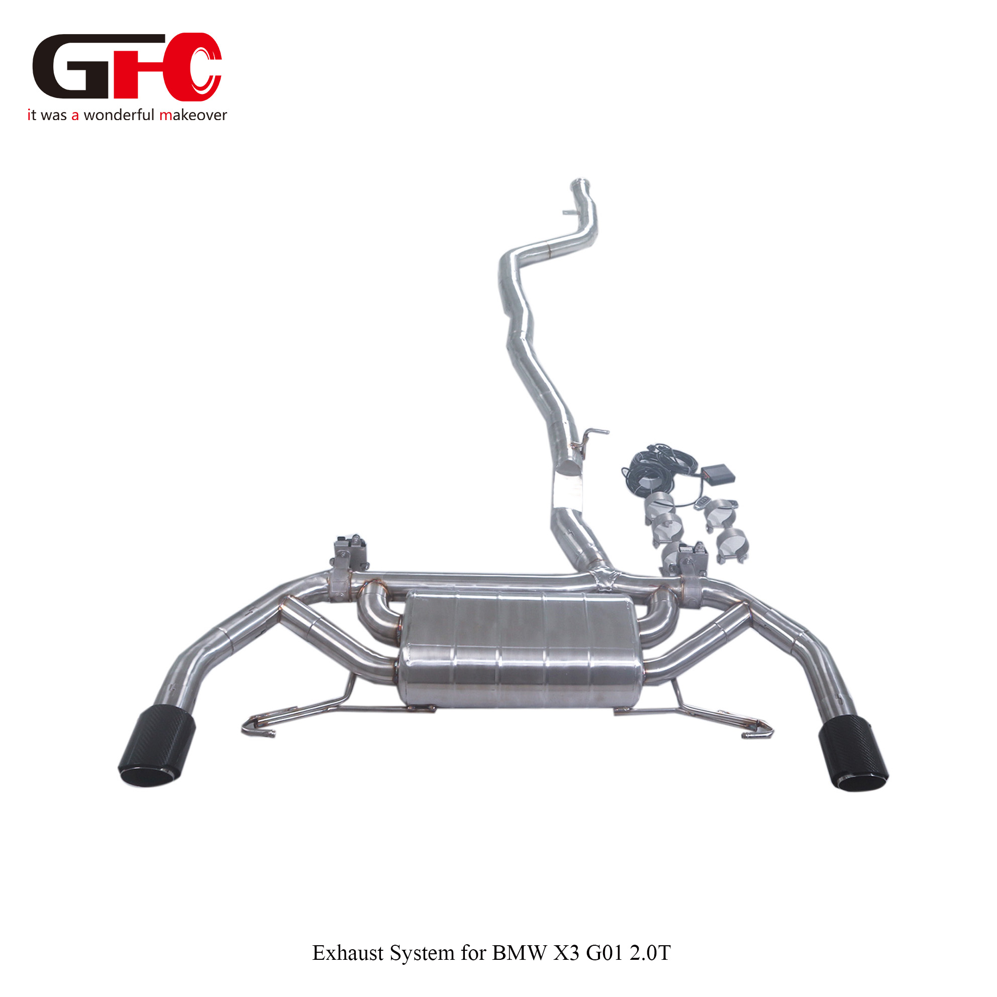 2018 BMW X3 G01 2.0T GFC Catback with Single Muffler Dual Valvetronic Swallow-tail Dual Exit