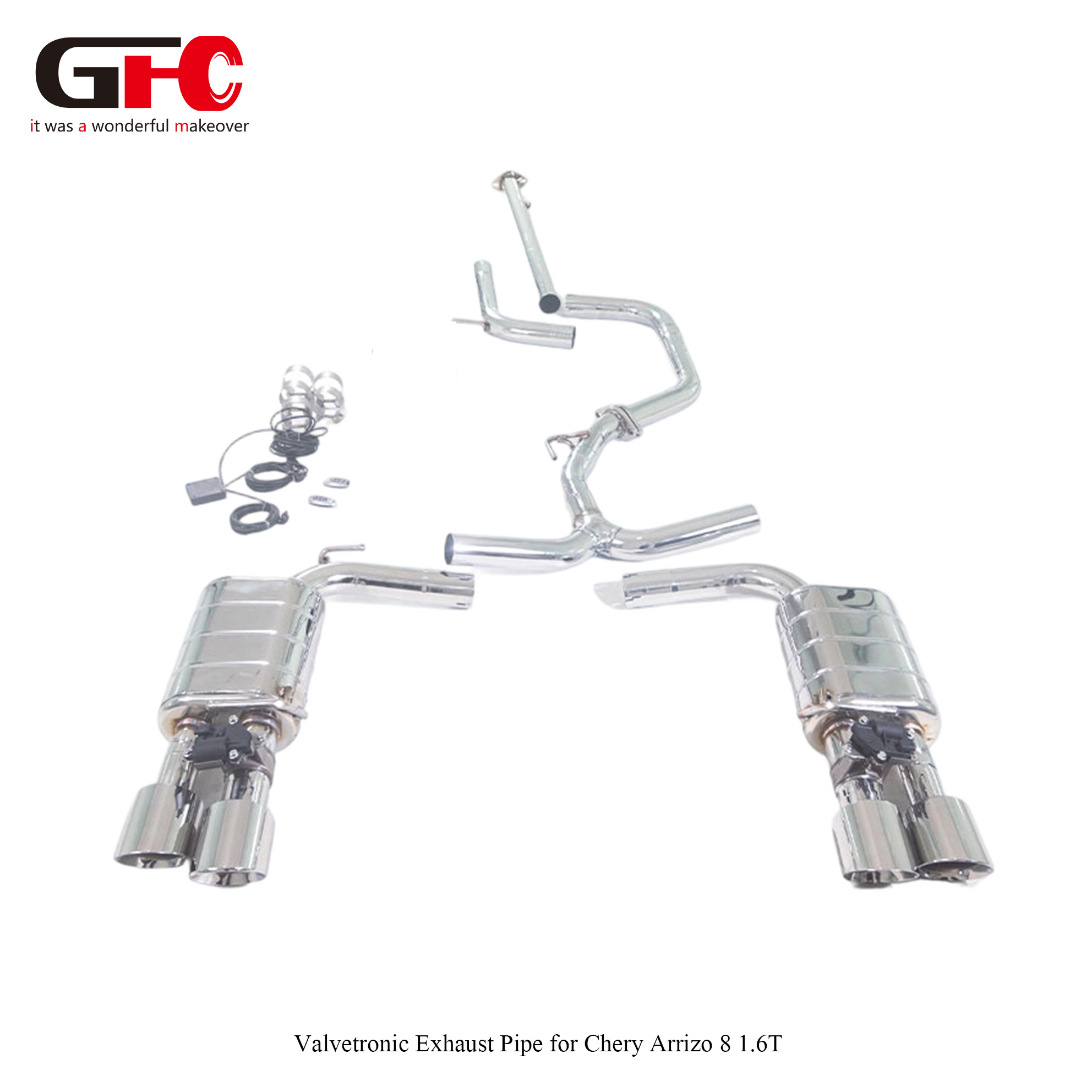 2022-2024 Chery Arrizo 8 1.6T Catback Exhaust Dual Muffler Dual Valvetronic Quad Exit