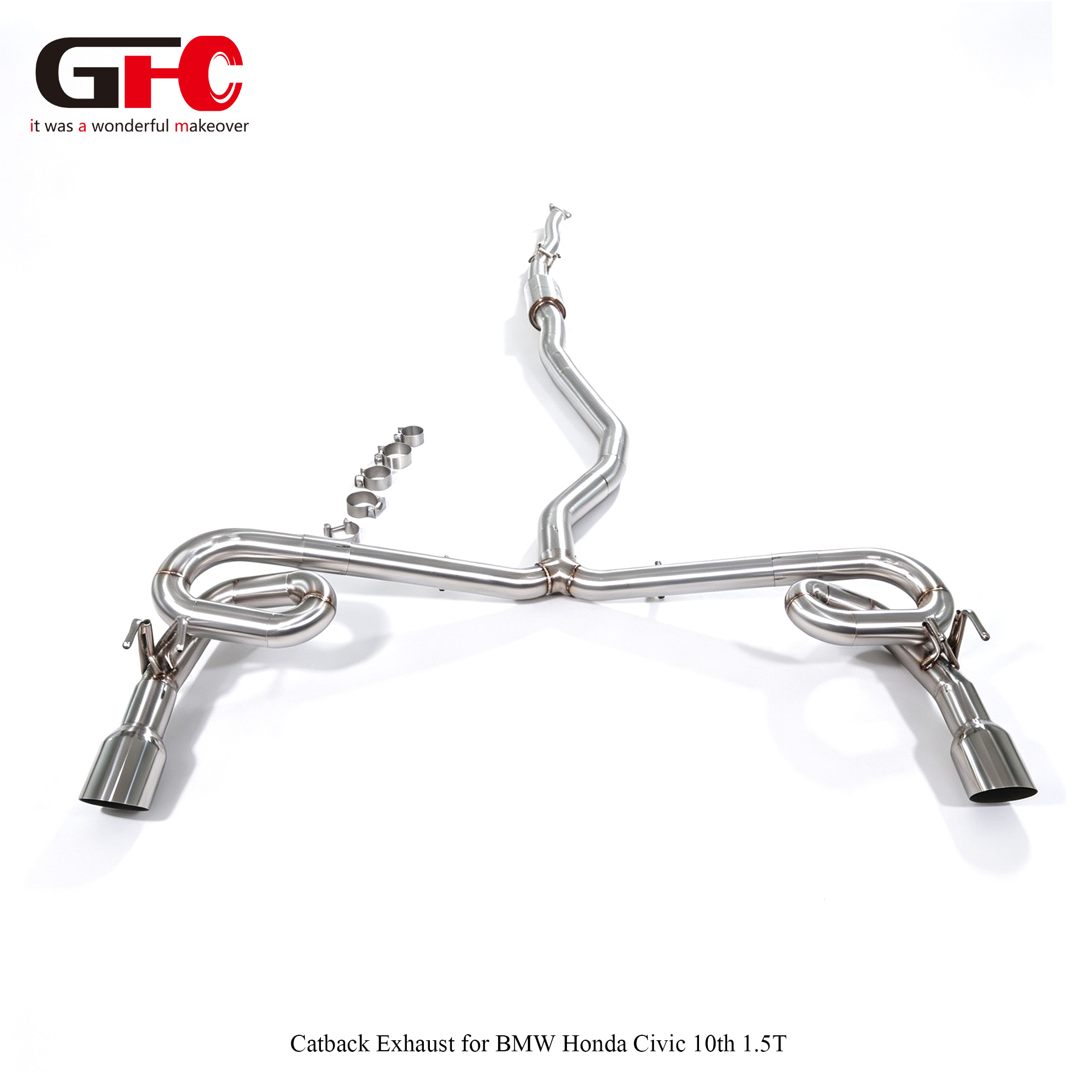 Honda 10th Gen Civic Si 1.5T GFC Catback Exhaust System: Straight Pipe, Dual Exit (One Tip Per Side)