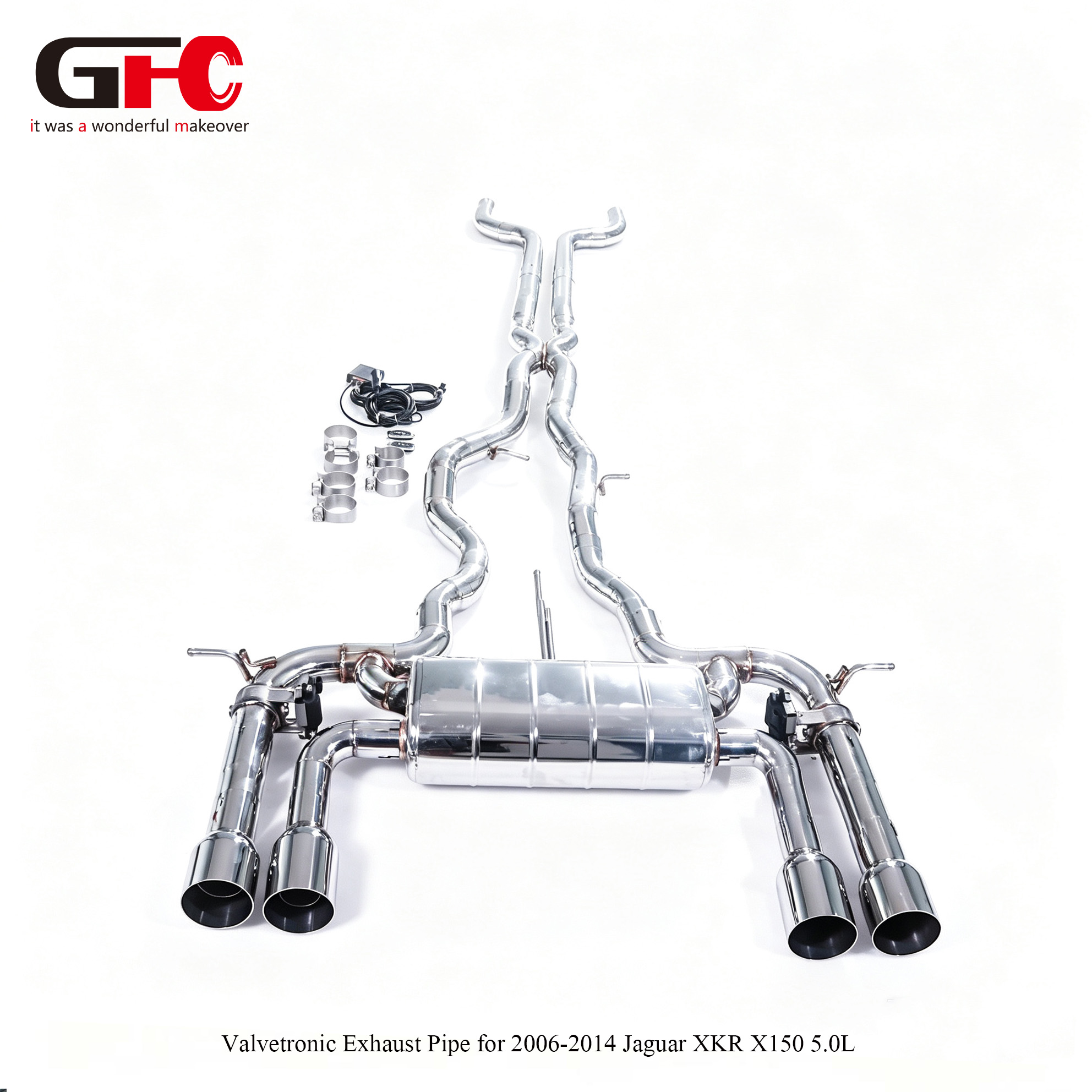 Jaguar XKR X150 5.0L GFC Catback with Single Muffler Dual Valvetronic Quad Exit