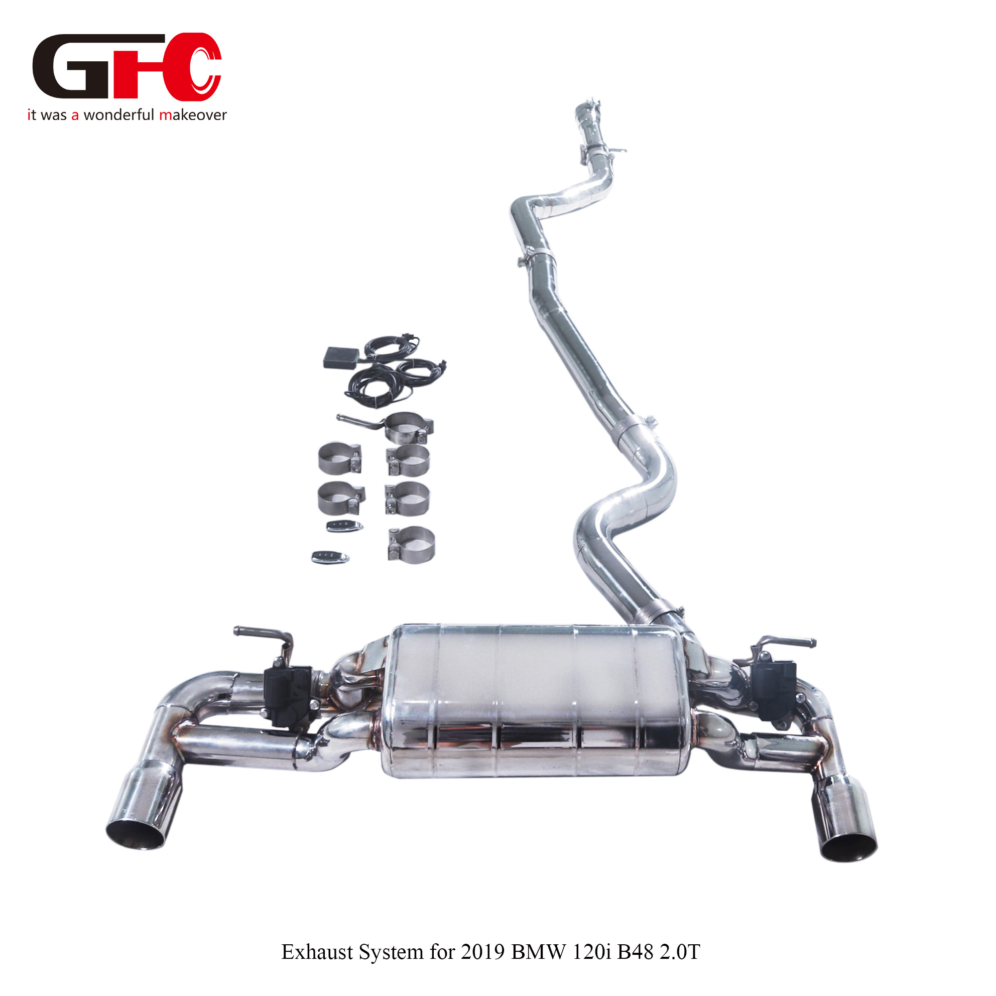 2019 BMW 120i 2.0T B48 GFC Catback with Single Muffler Dual Valvetronic Dual Exit