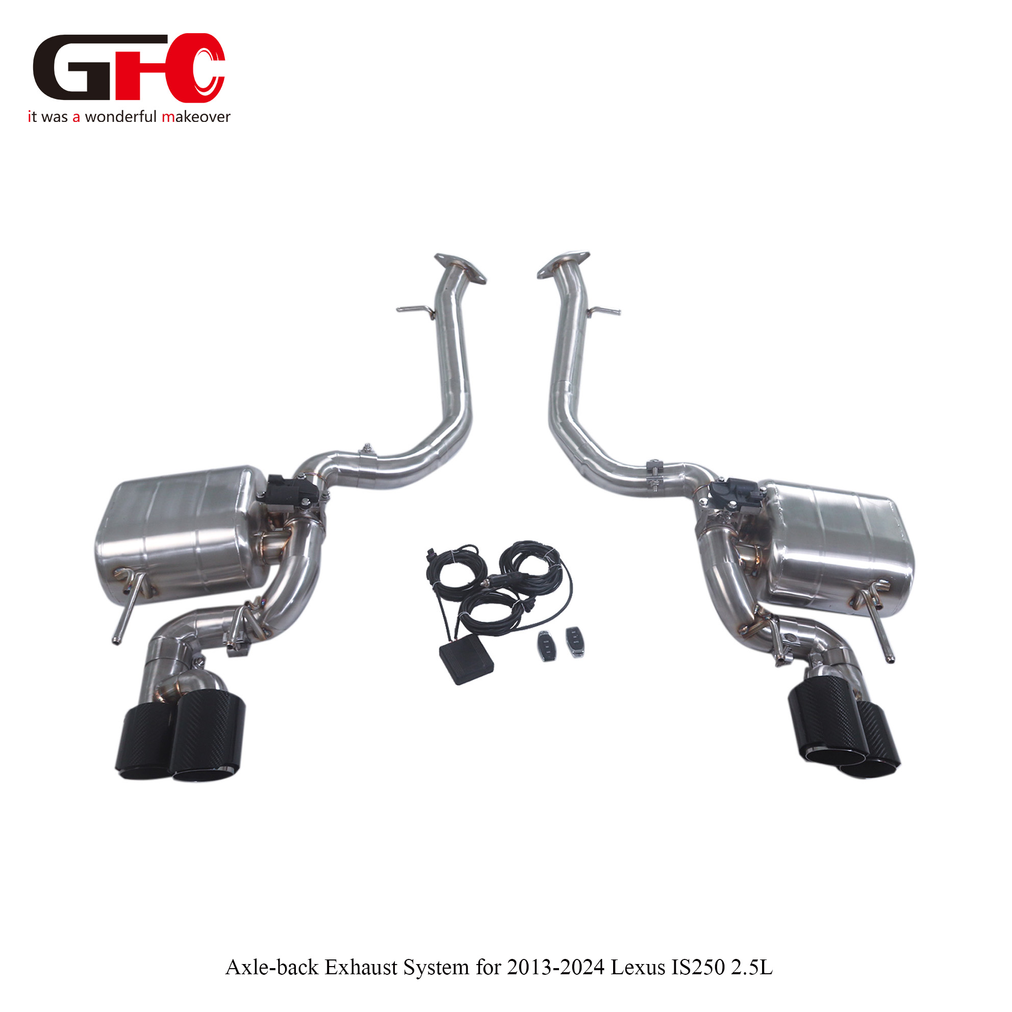 2021 Lexus IS250 2.5L Valved Axle-Back Exhaust with Dual Mufflers & Quad Stacked Tips