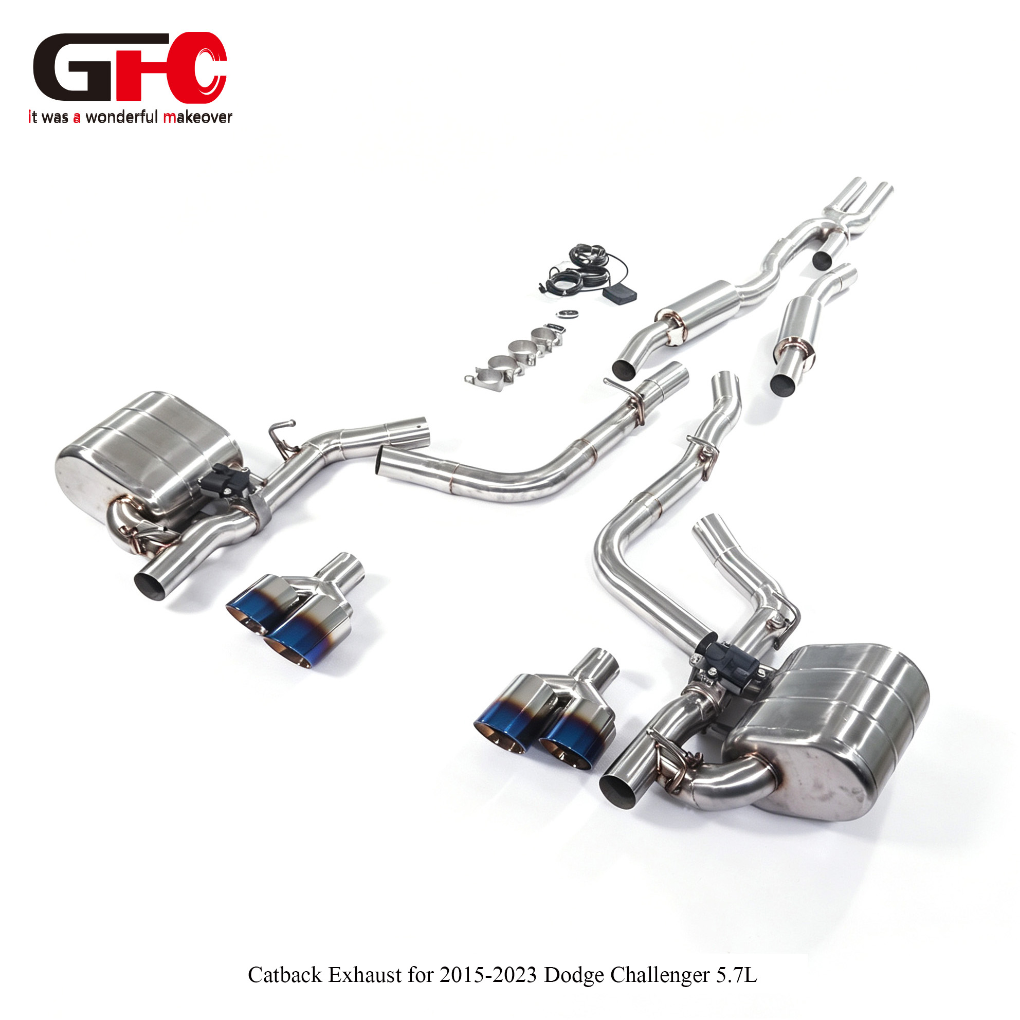 2015-2023 Dodge Challenger 5.7L GFC Catback Exhaust System: Dual Muffler, Dual Valvetronic, Dual Exit