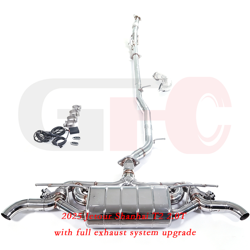 2025 JETOUR Shanhai T2 2.0T Full Exhaust System (Decat Downpipe + Front Pipe + Dual Valve Catback with Single-Sided Dual Outlets)