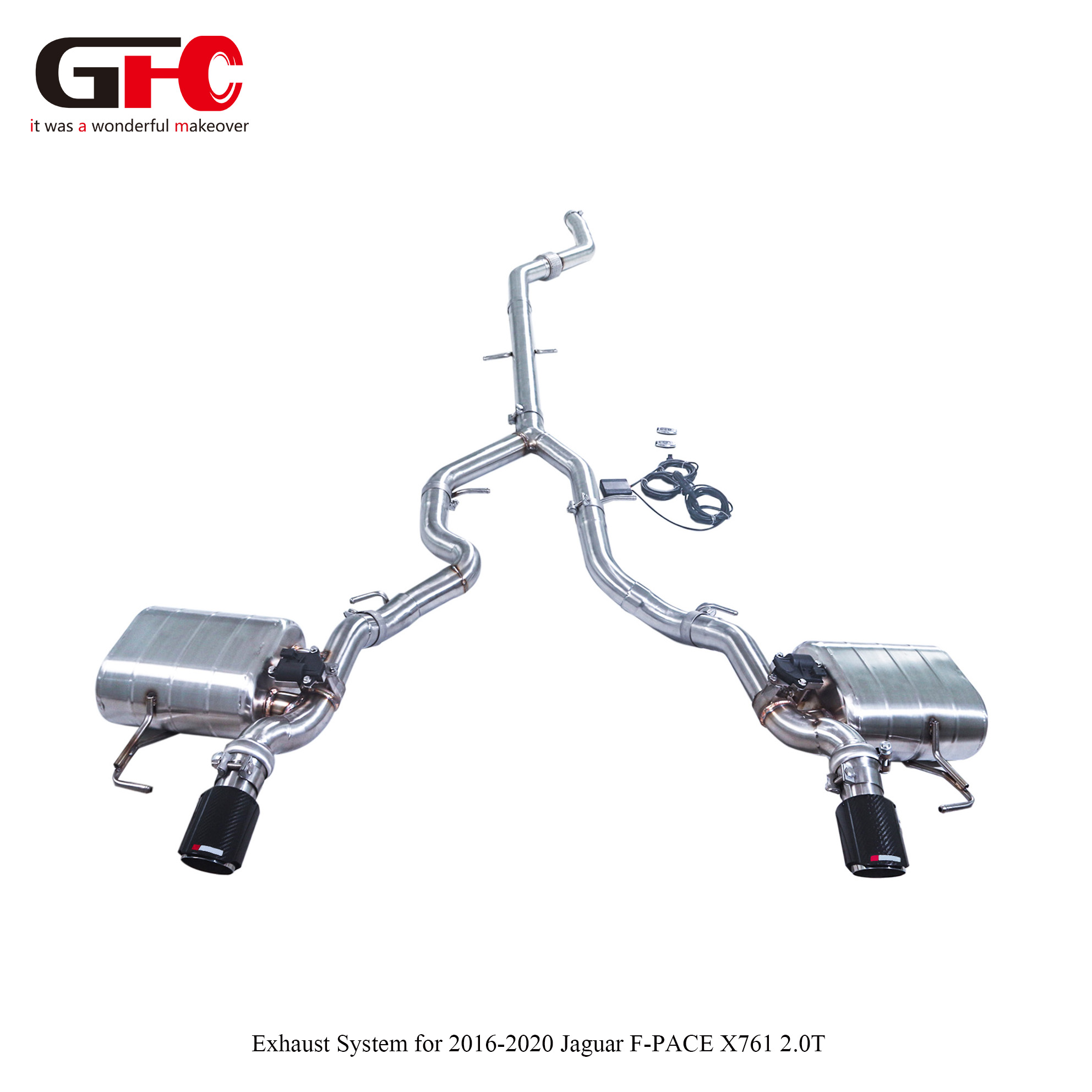 2019 Jaguar F-PACE (X761) AWD 2.0T Catback Exhaust Dual Muffler Dual Valvetronic Dual Exit