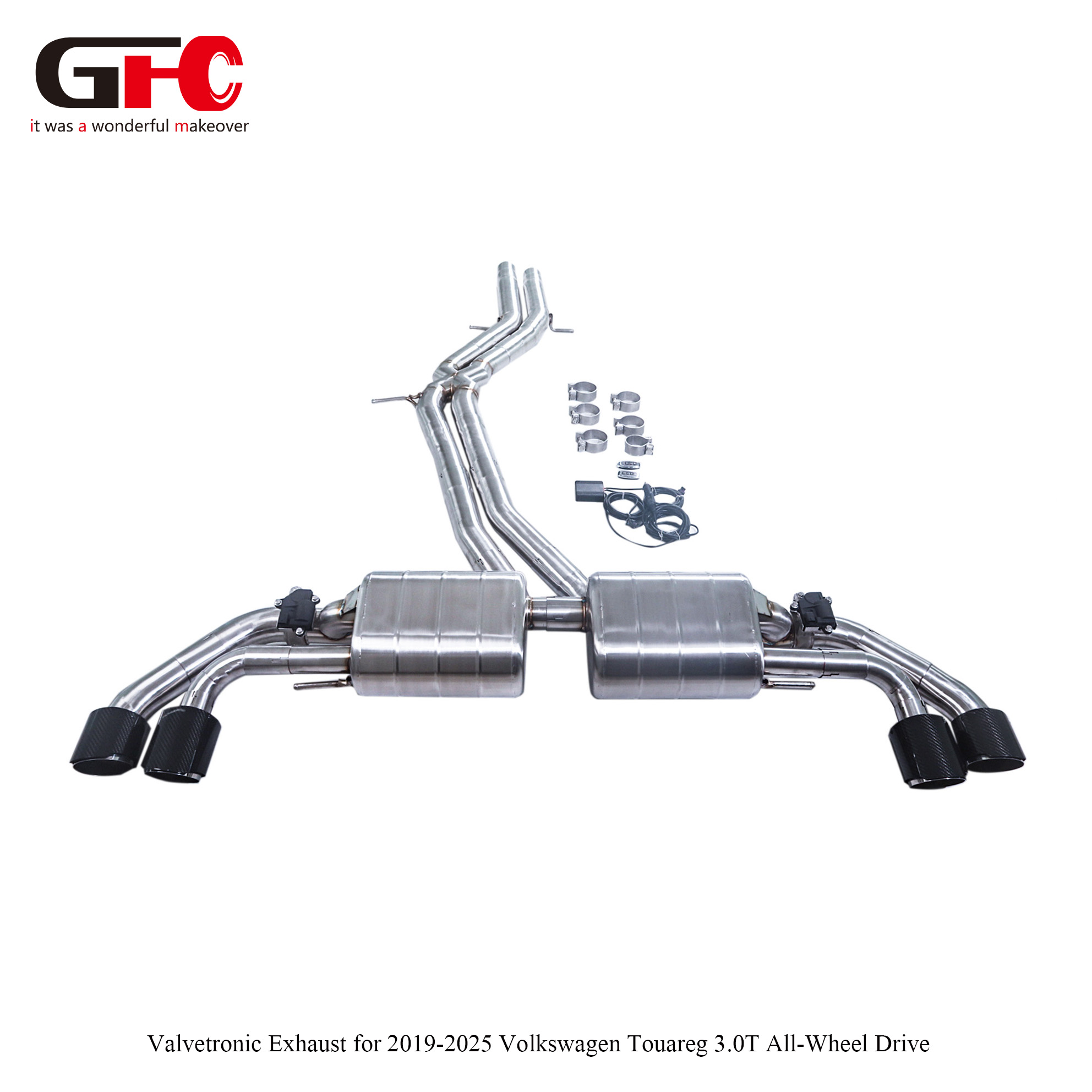 2020 Volkswagen Touareg 3.0T AWD Catback Exhaust Dual Muffler Dual Valvetronic Swallow-tail Quad Exit