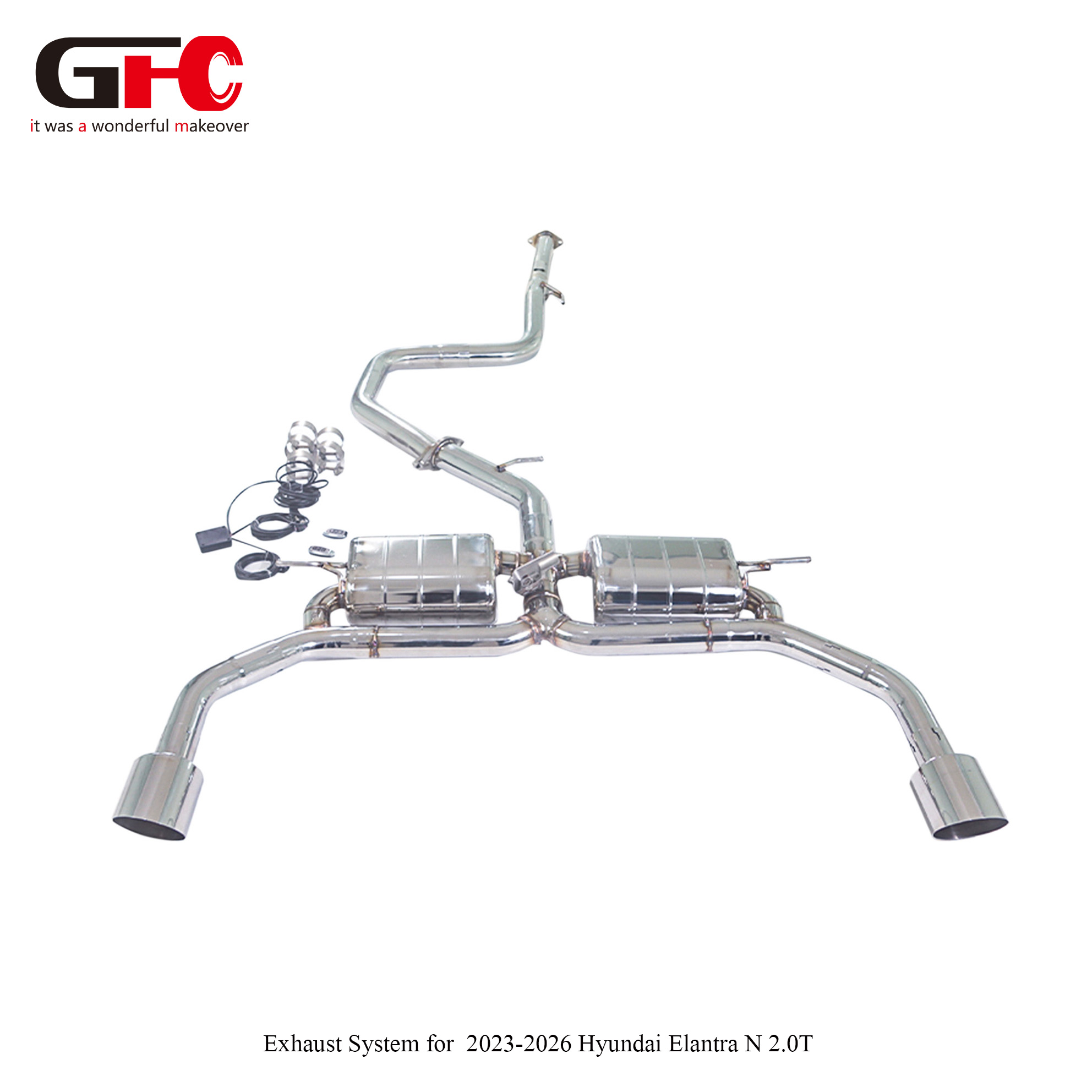 2023 Hyundai Elantra N 2.0T GFC Catback with Dual Muffler Single Valvetronic Swallow-tail Dual Exit