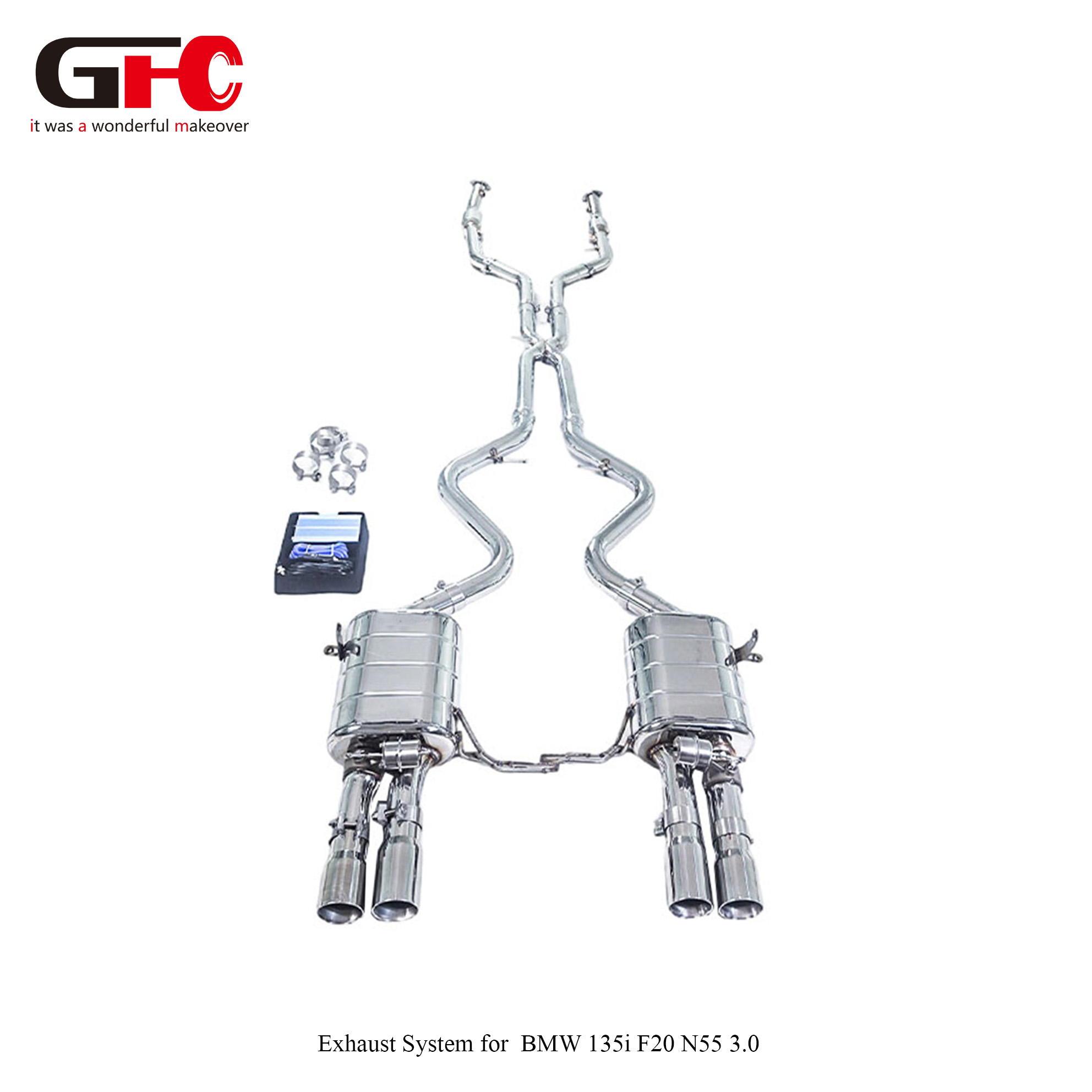 2014 BMW M3 E92 4.0L Modified with 200 Cell Catalytic Converter Front Pipe and Axle-Back Exhaust with Dual Mufflers, Dual Electronic Control Valves & Valvetronic, and Quad Exit