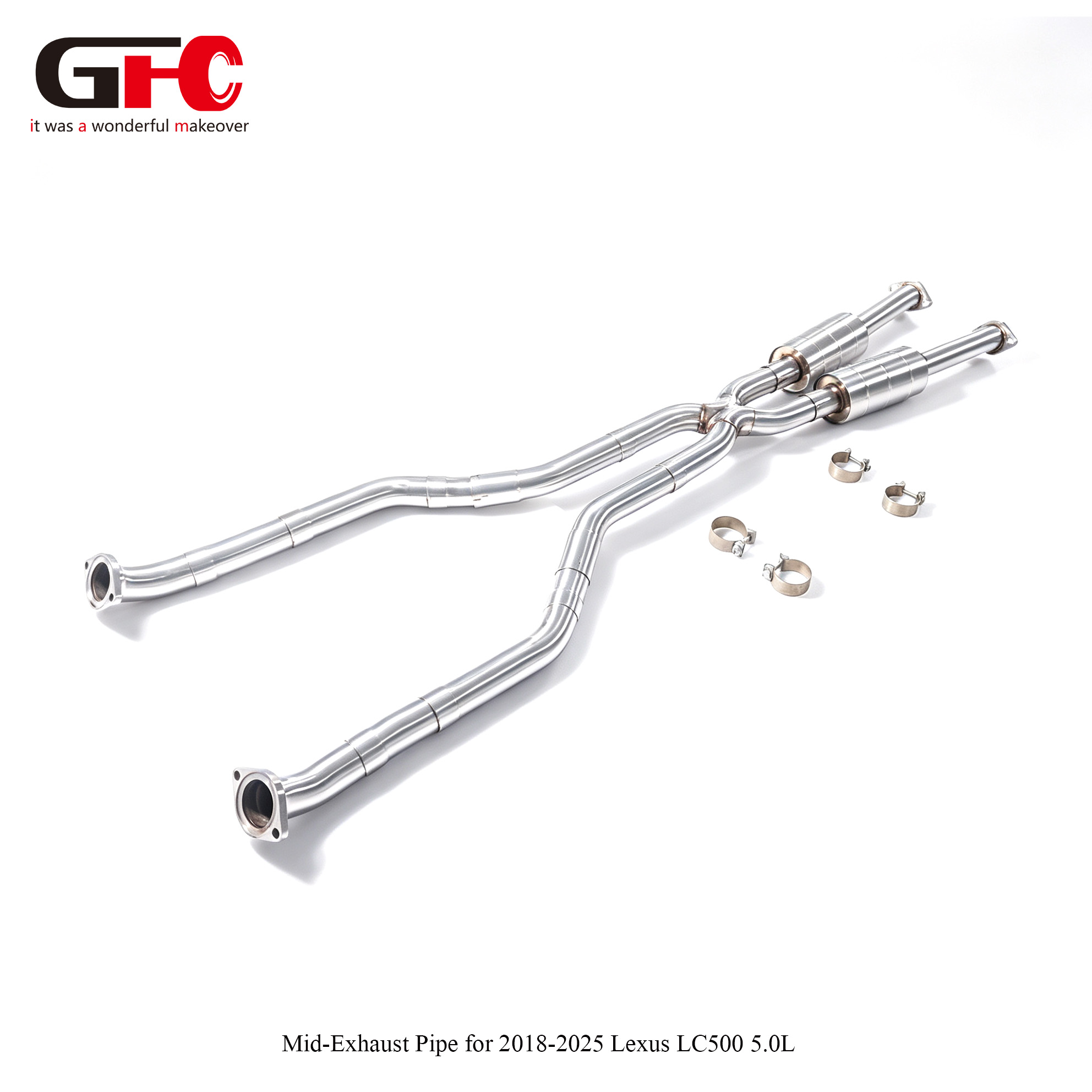 2018-2025 Lexus LC500 5.0L Middle Pipe with Resonator