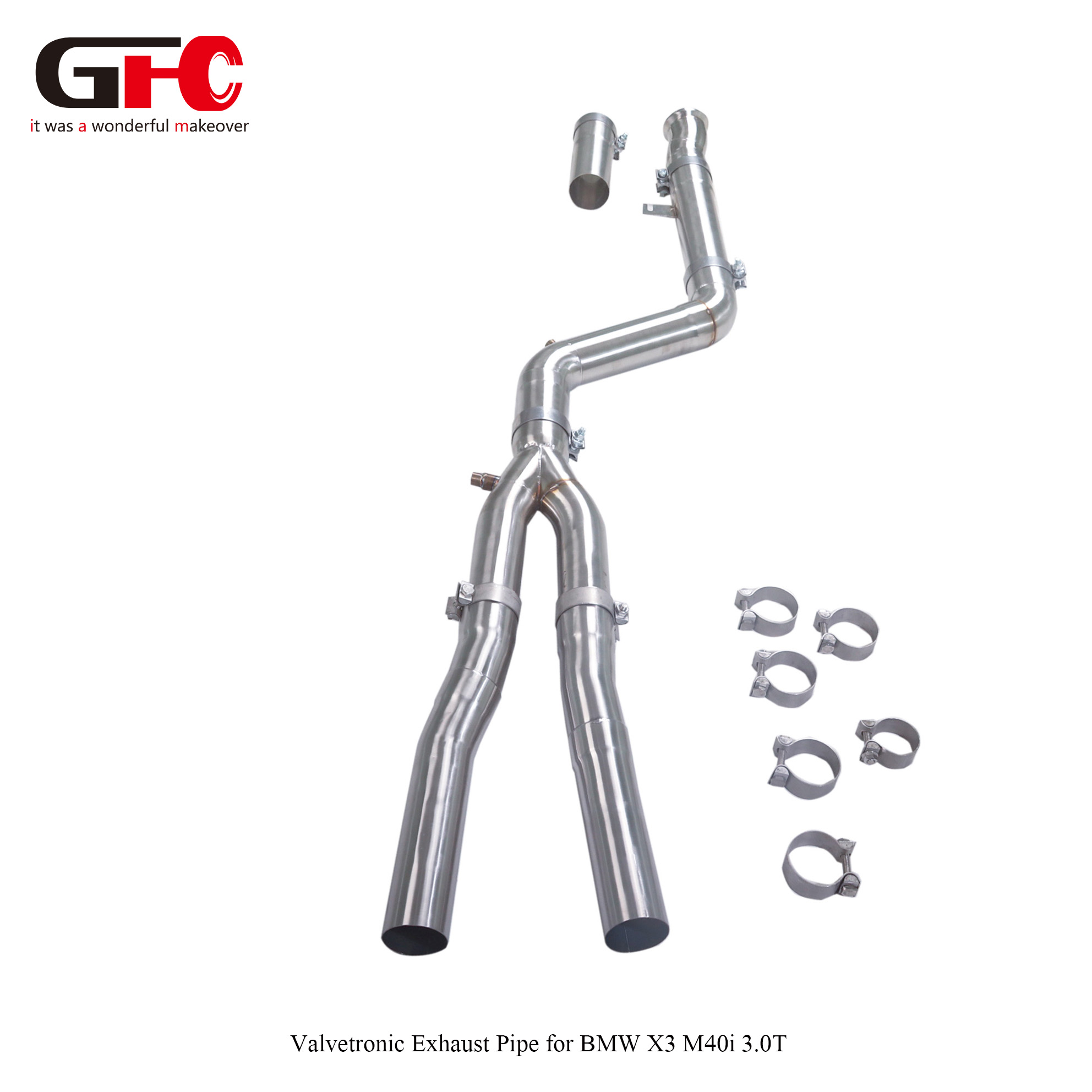 BMW X3 M40i 3.0T Modified Catback Exhaust Single Muffler Dual Valvetronic Quad Exit with IM Logo