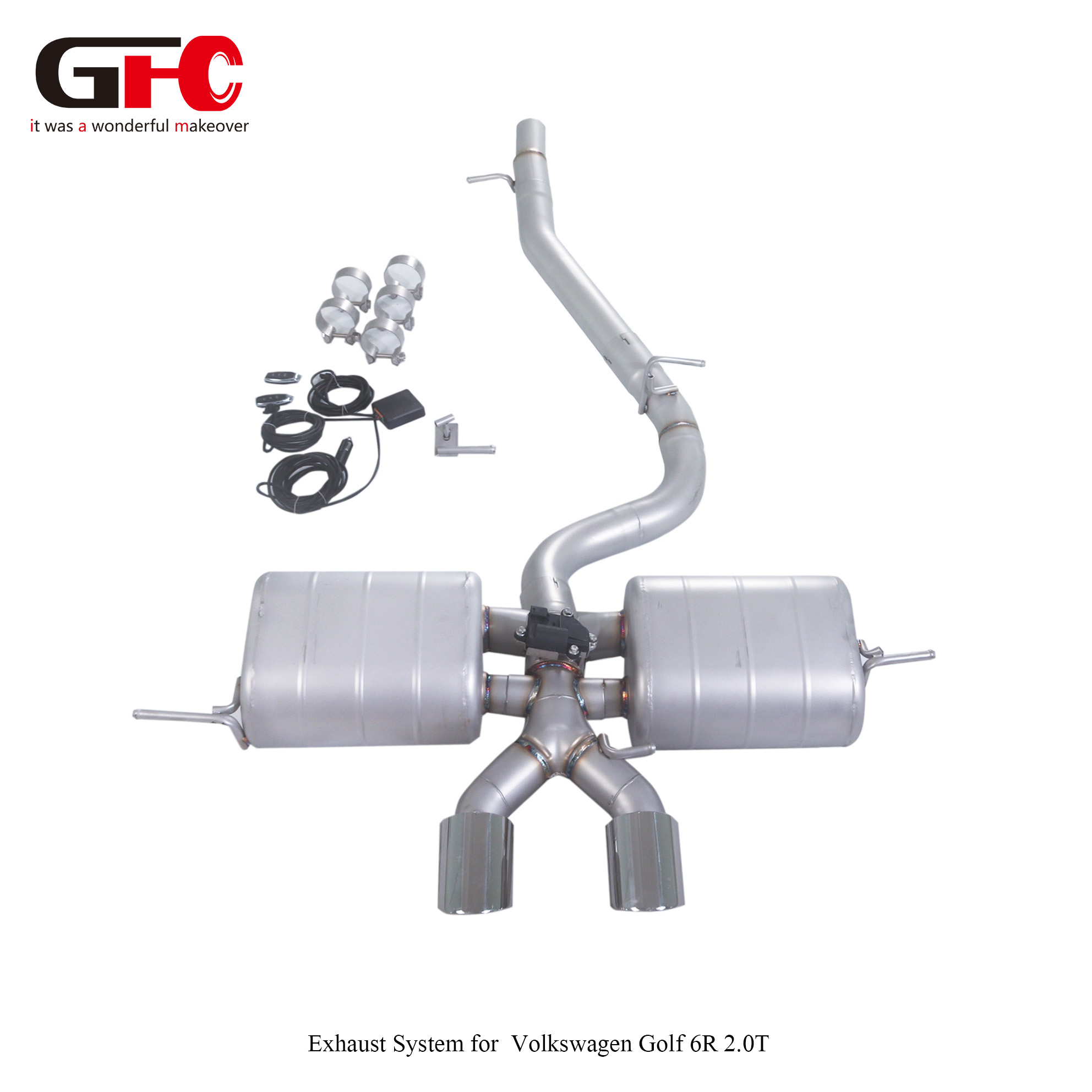 Volkswagen Golf 6R 2.0T Modified with Catless Downpipe and Catback Exhaust with Dual Muffler Single Valve Center Dual Exit