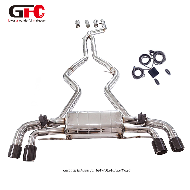 BMW M340i G20 3.0T Modified with GFC Mid-to-Rear Exhaust System (Single Muffler, Dual Electronic Valves & Quad Exhaust Tips)