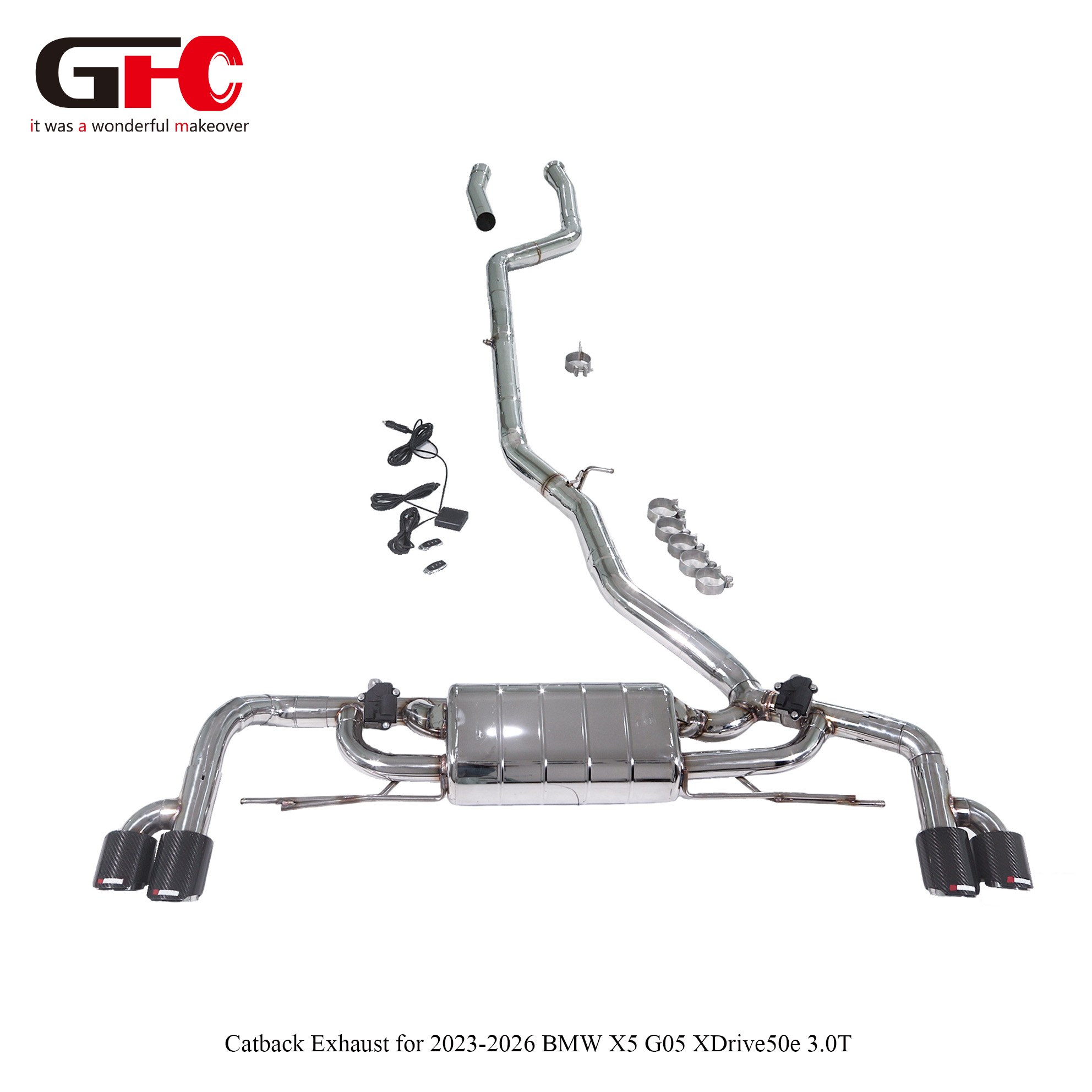 2025 BMW X5 xDrive50e (G05) 3.0T Cat-Back Exhaust System , Single Muffler, Dual Valves, Dual Rear Exit