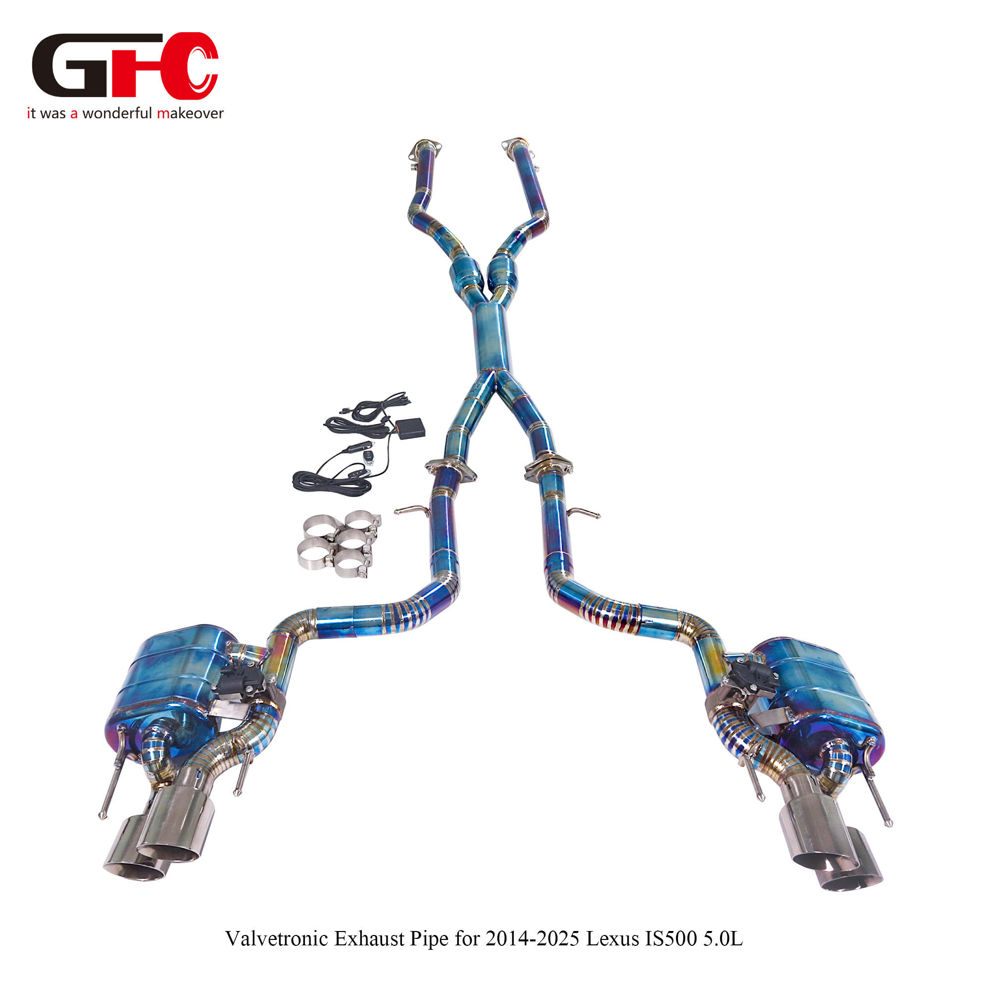 High Performance Valve-controlled Exhaust Pipe for Lexus RCF GSF IS500 5.0L Titanium Alloy Catback Exhaust System